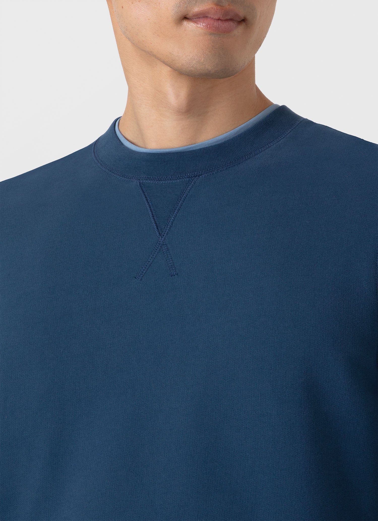 Men's Loopback Sweatshirt in Naval Blue - Image 6