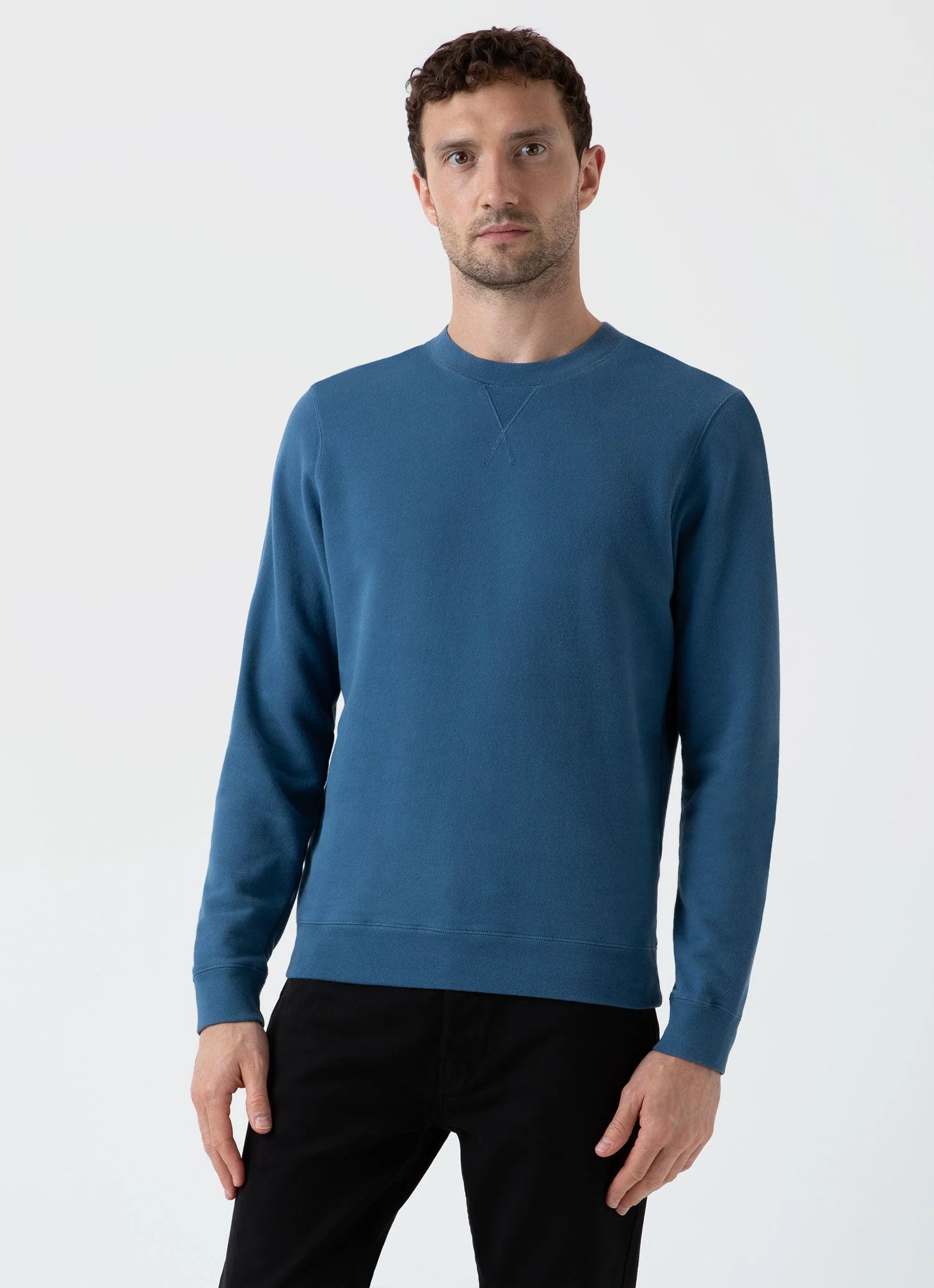 Men's Loopback Sweatshirt in Steel Blue - Image 2