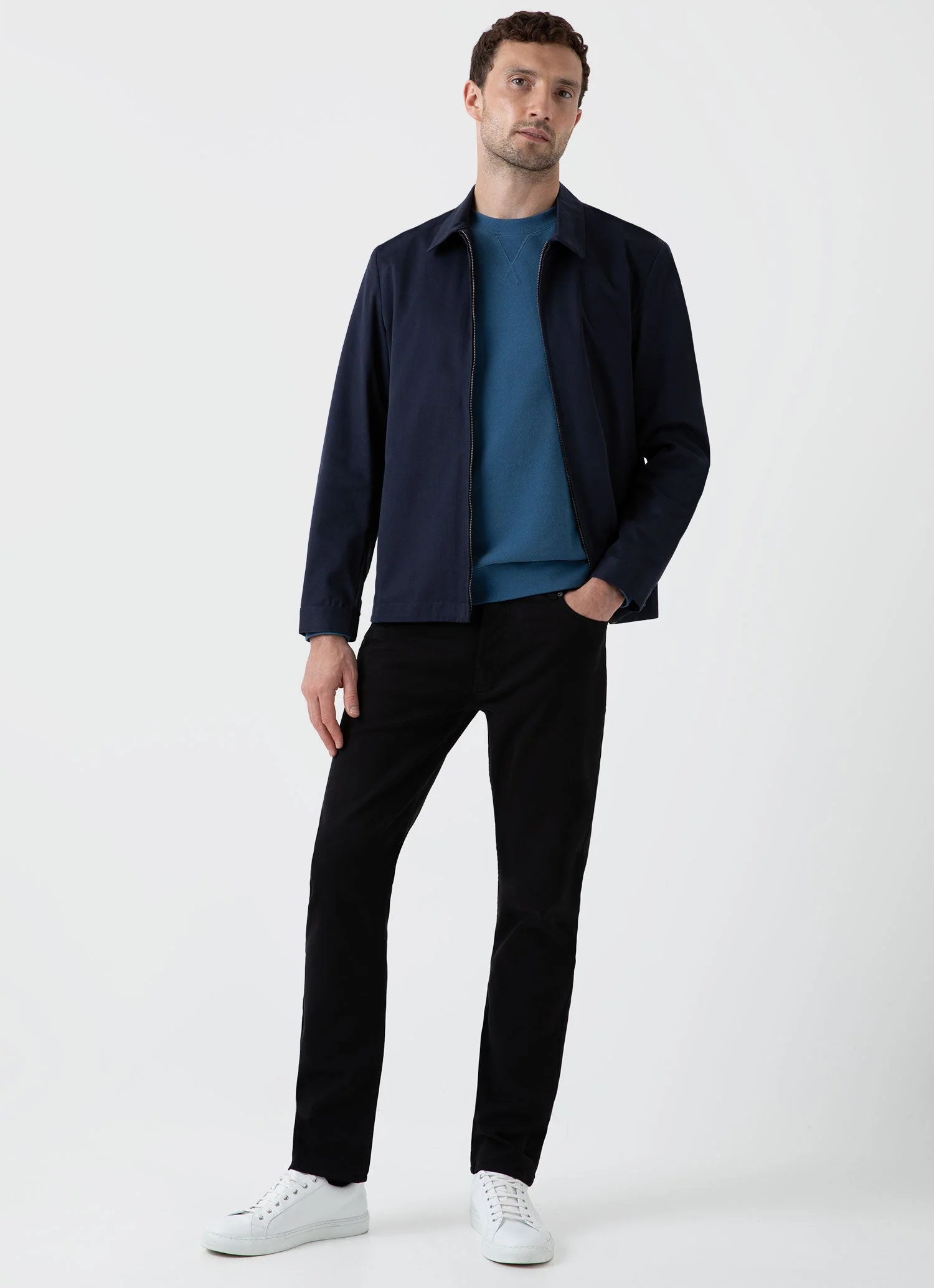 Men's Loopback Sweatshirt in Steel Blue - Image 3