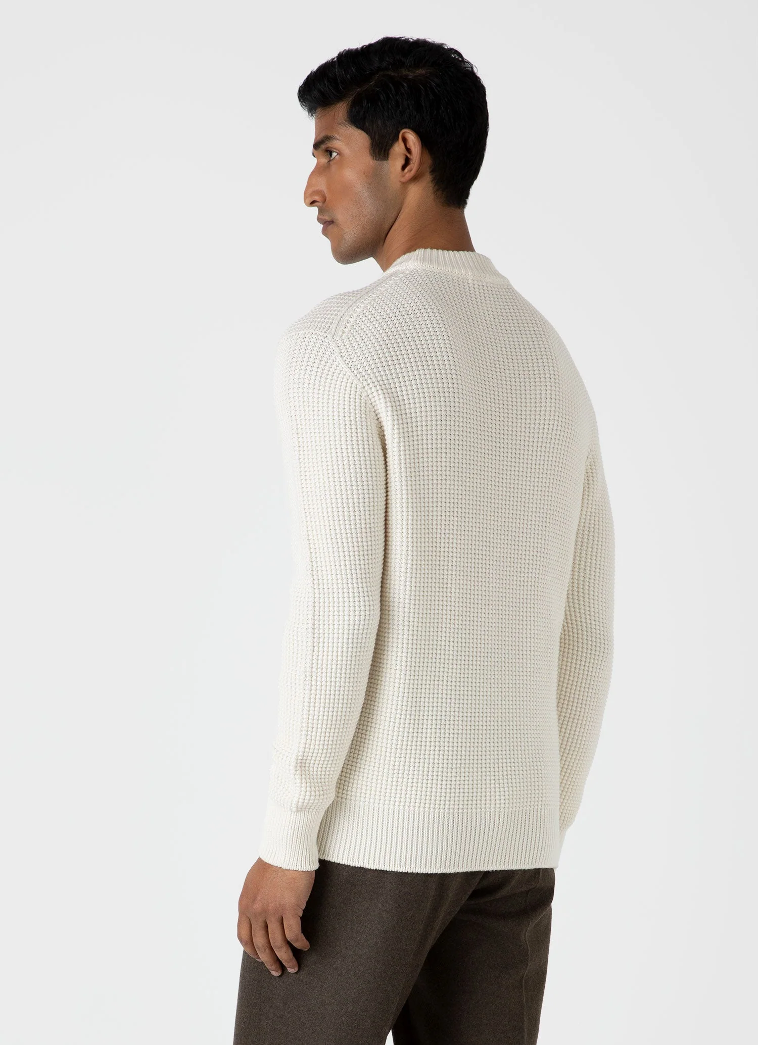 Men's Mariner Mock Neck Jumper in Ecru - Image 5