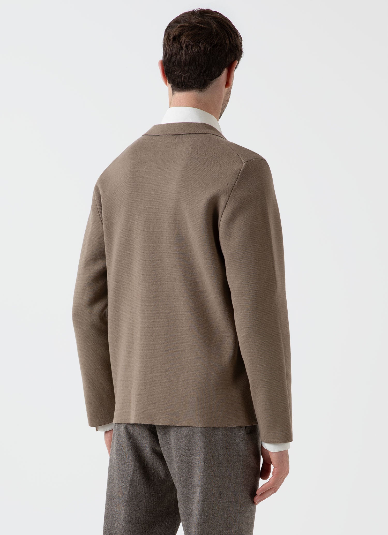 Men's Milano Knit Jacket in Dark Stone - Image 5