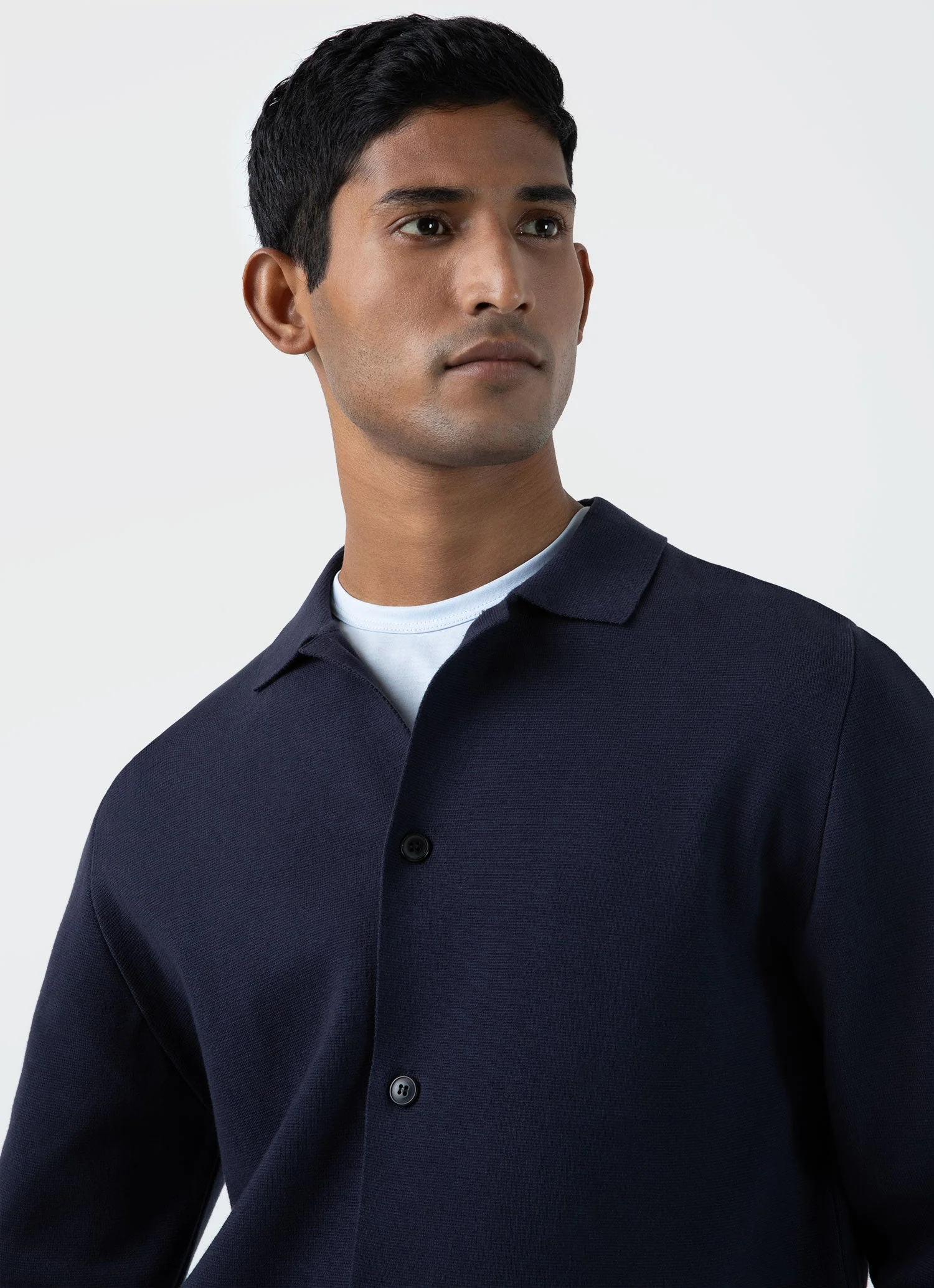 Men's Milano Knit Jacket in Navy - Image 6