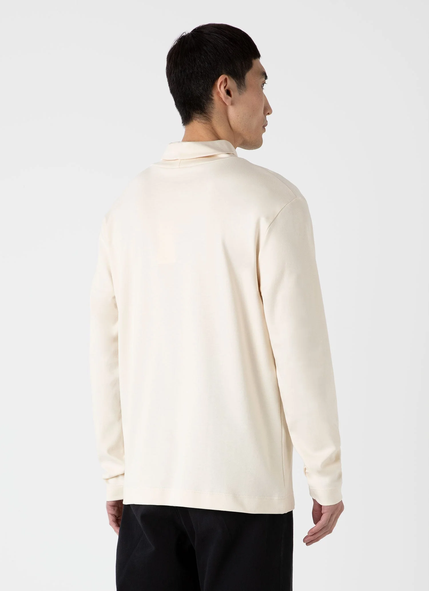 Men's Sunspel x Nigel Cabourn Carbon Brushed Roll Neck in Undyed - Image 5