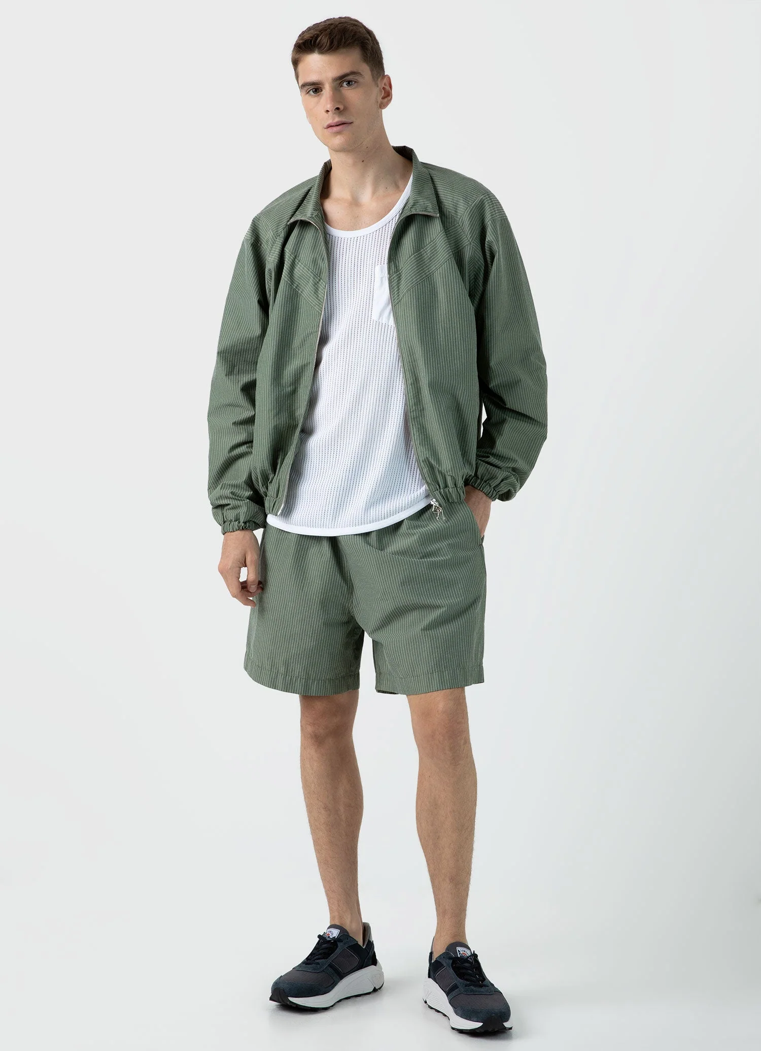 Men's Sunspel x Nigel Cabourn Ripstop Army Short in Army Green - Image 3