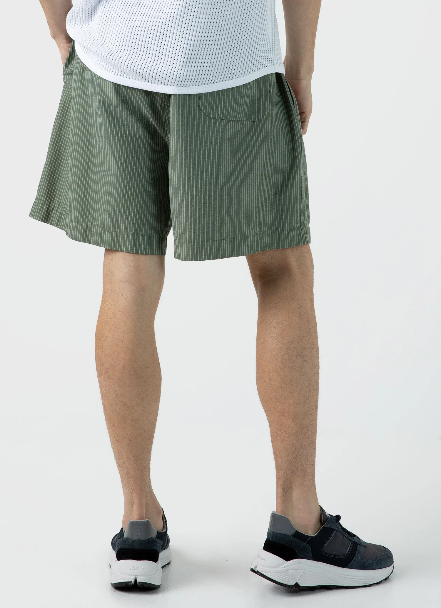 Men's Sunspel x Nigel Cabourn Ripstop Army Short in Army Green - Image 5