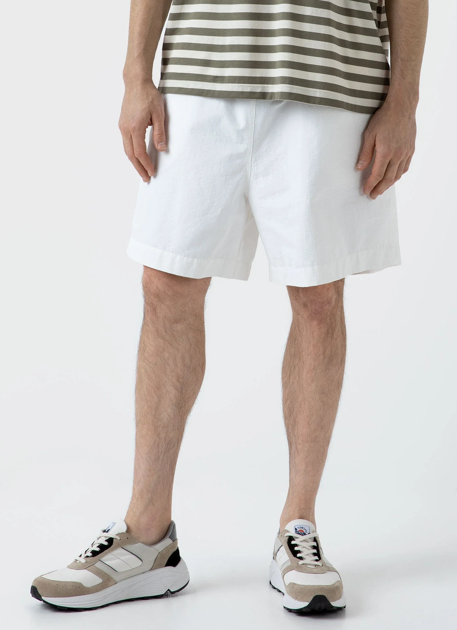 Men's Sunspel x Nigel Cabourn Ripstop Army Short in Off White - Image 2