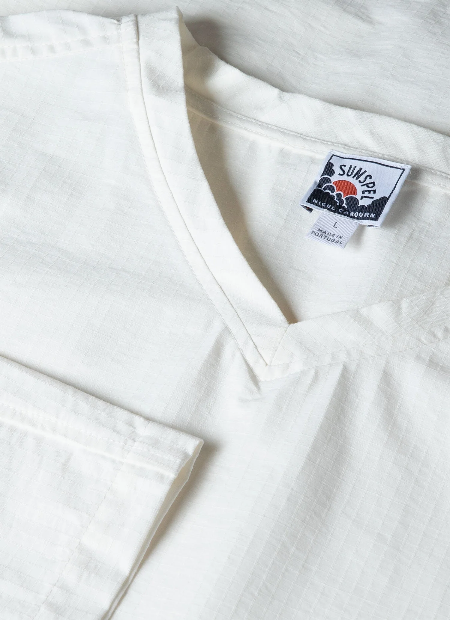 Men's Sunspel x Nigel Cabourn Ripstop Army Smock in Off White - Image 4
