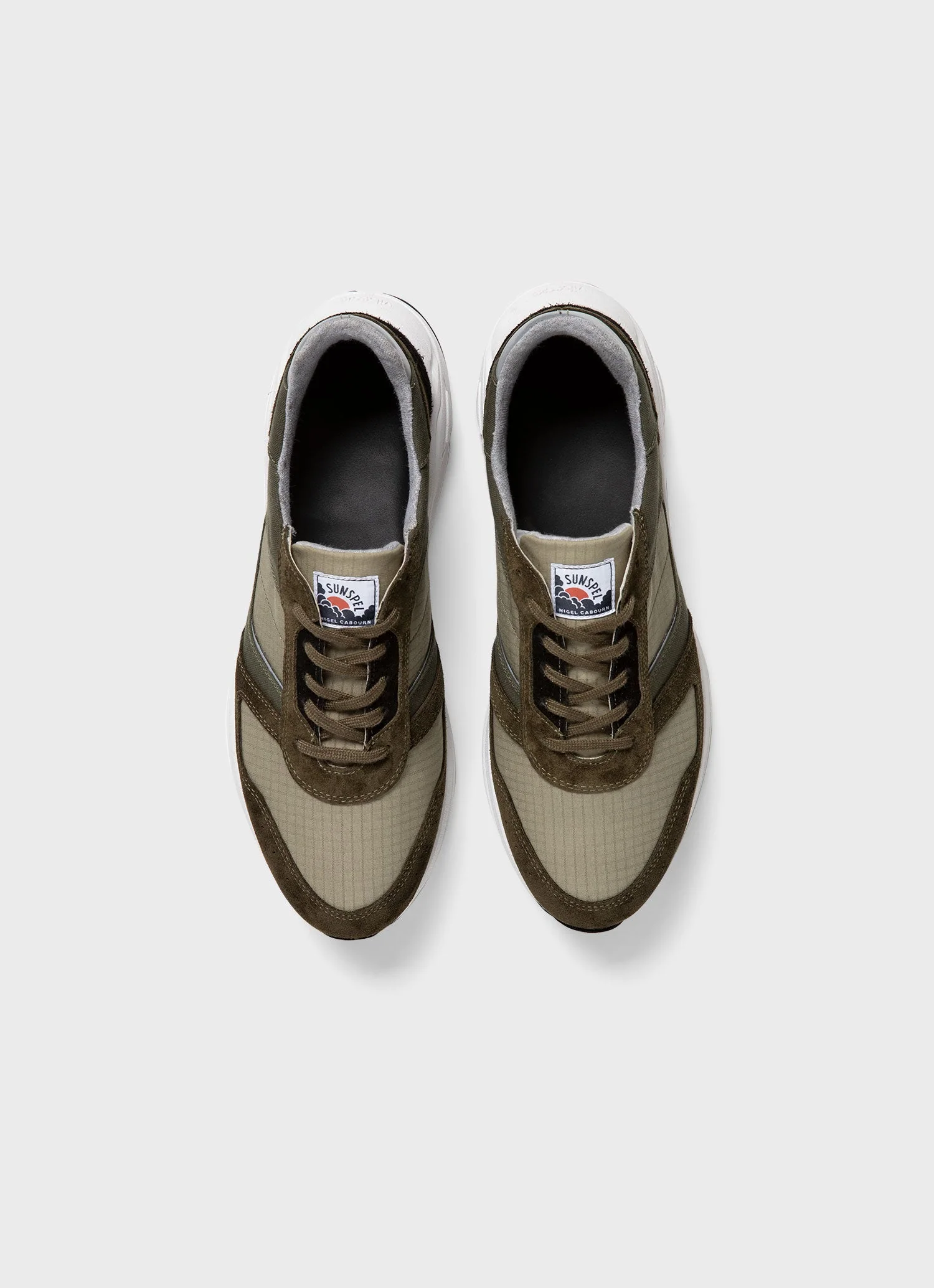 Men's Sunspel x Nigel Cabourn Sneaker in Army Green - Image 4