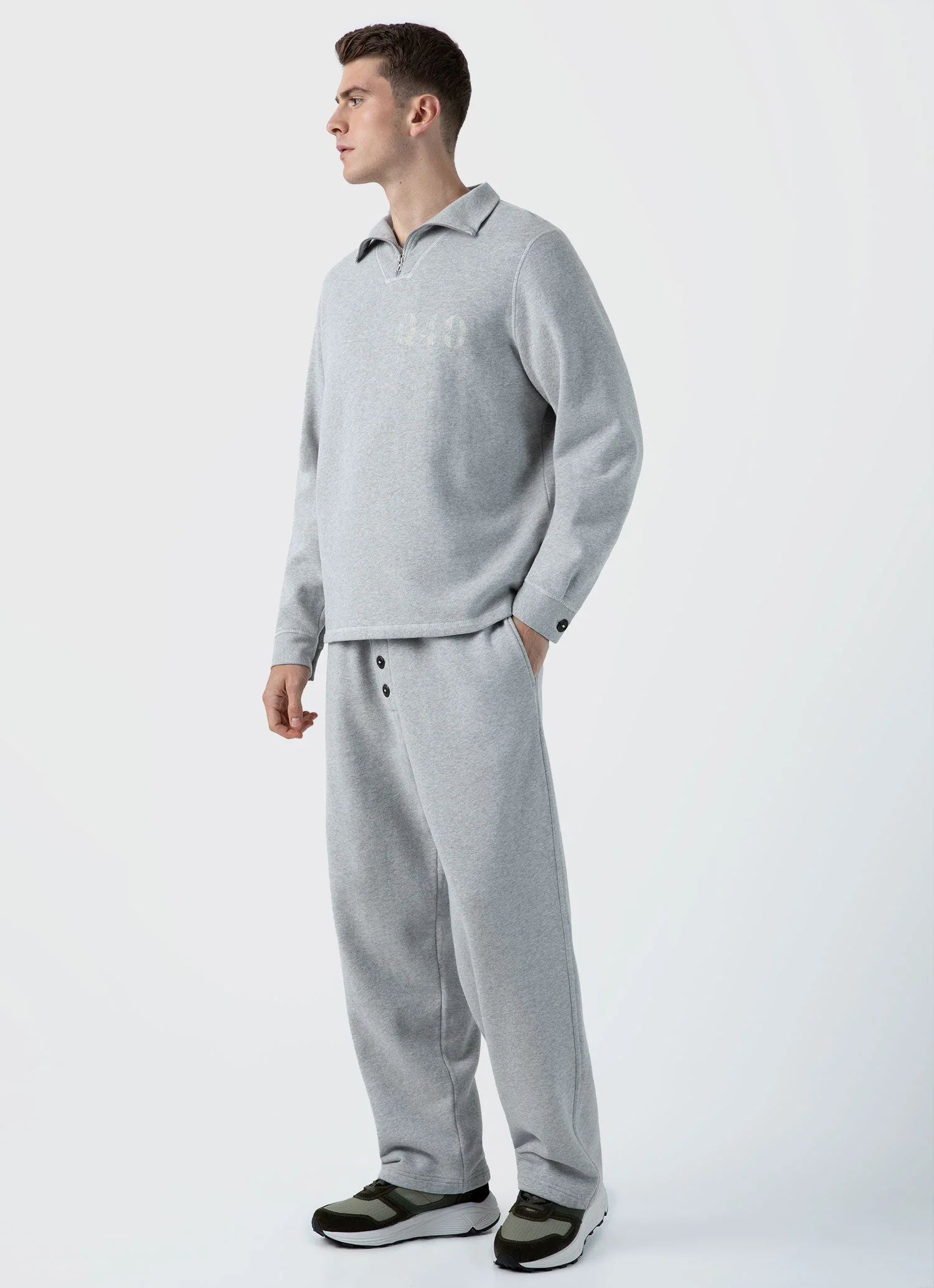 Men's Sunspel x Nigel Cabourn Sweatpant in Light Grey Melange - Image 2