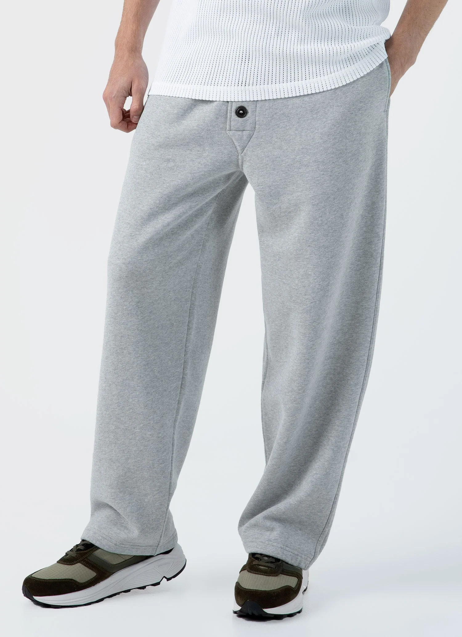 Men's Sunspel x Nigel Cabourn Sweatpant in Light Grey Melange - Image 3