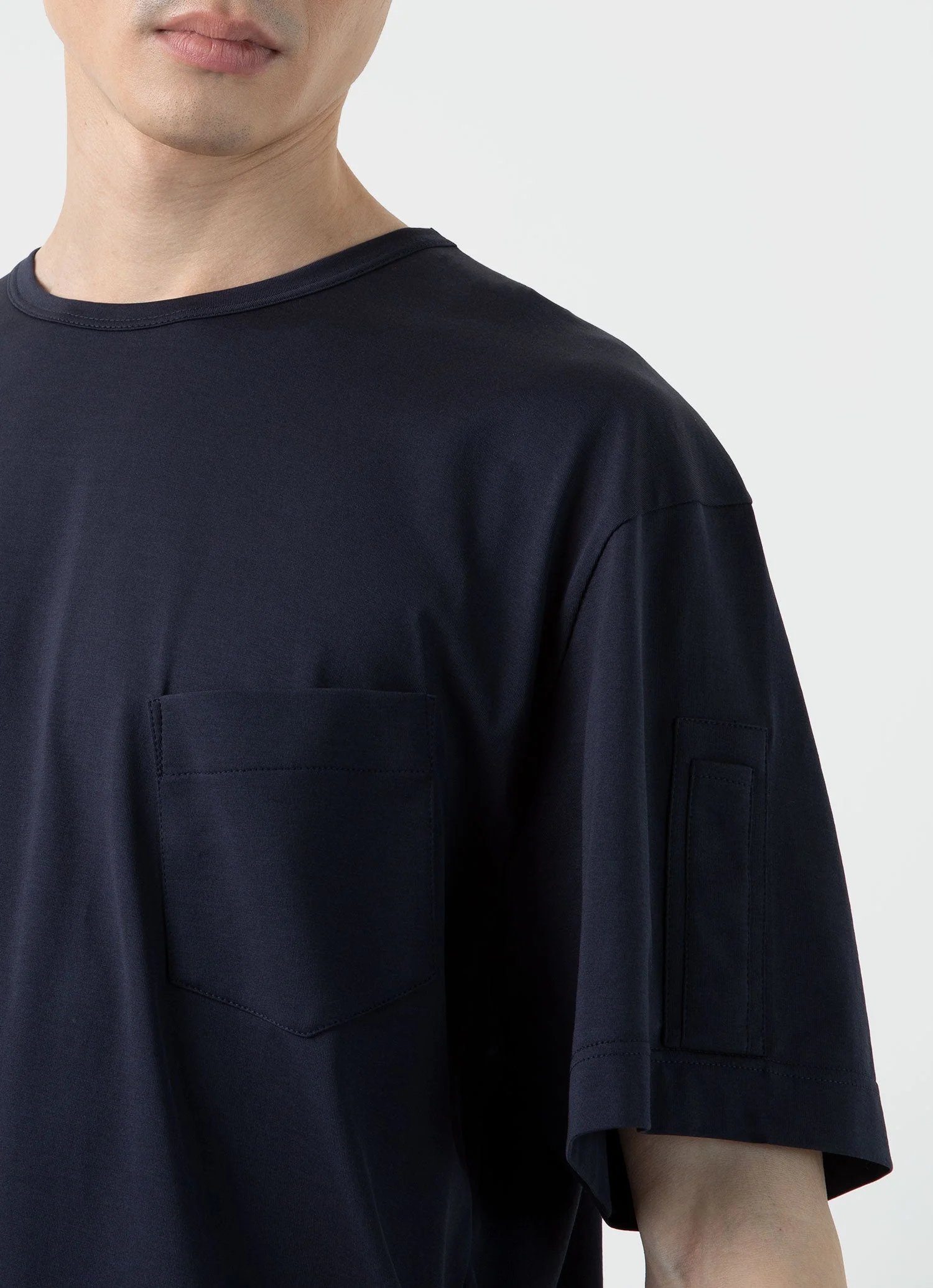 Men's Sunspel x Nigel Cabourn T-shirt in Navy - Image 6