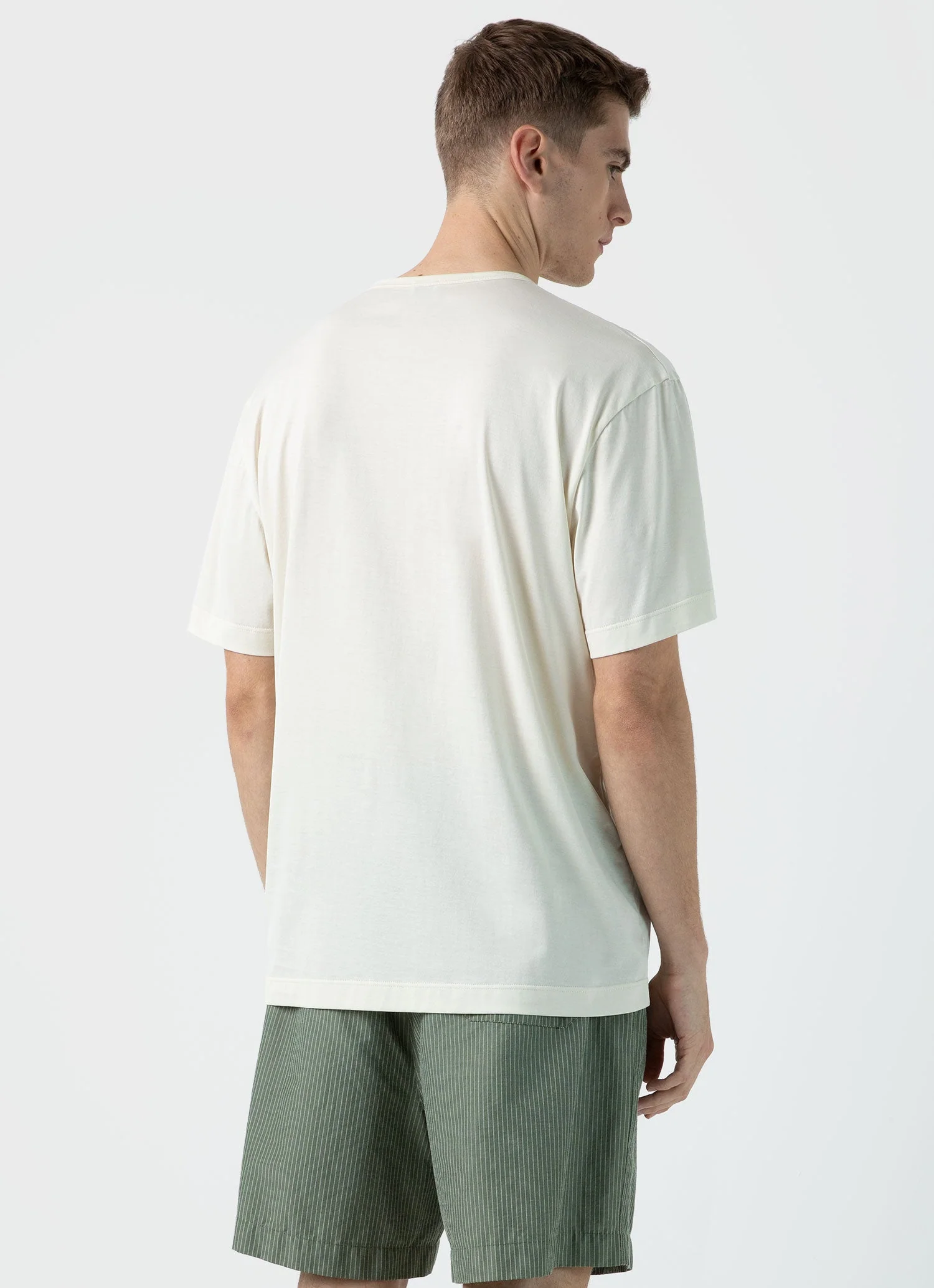 Men's Sunspel x Nigel Cabourn T-shirt in Stone White - Image 5