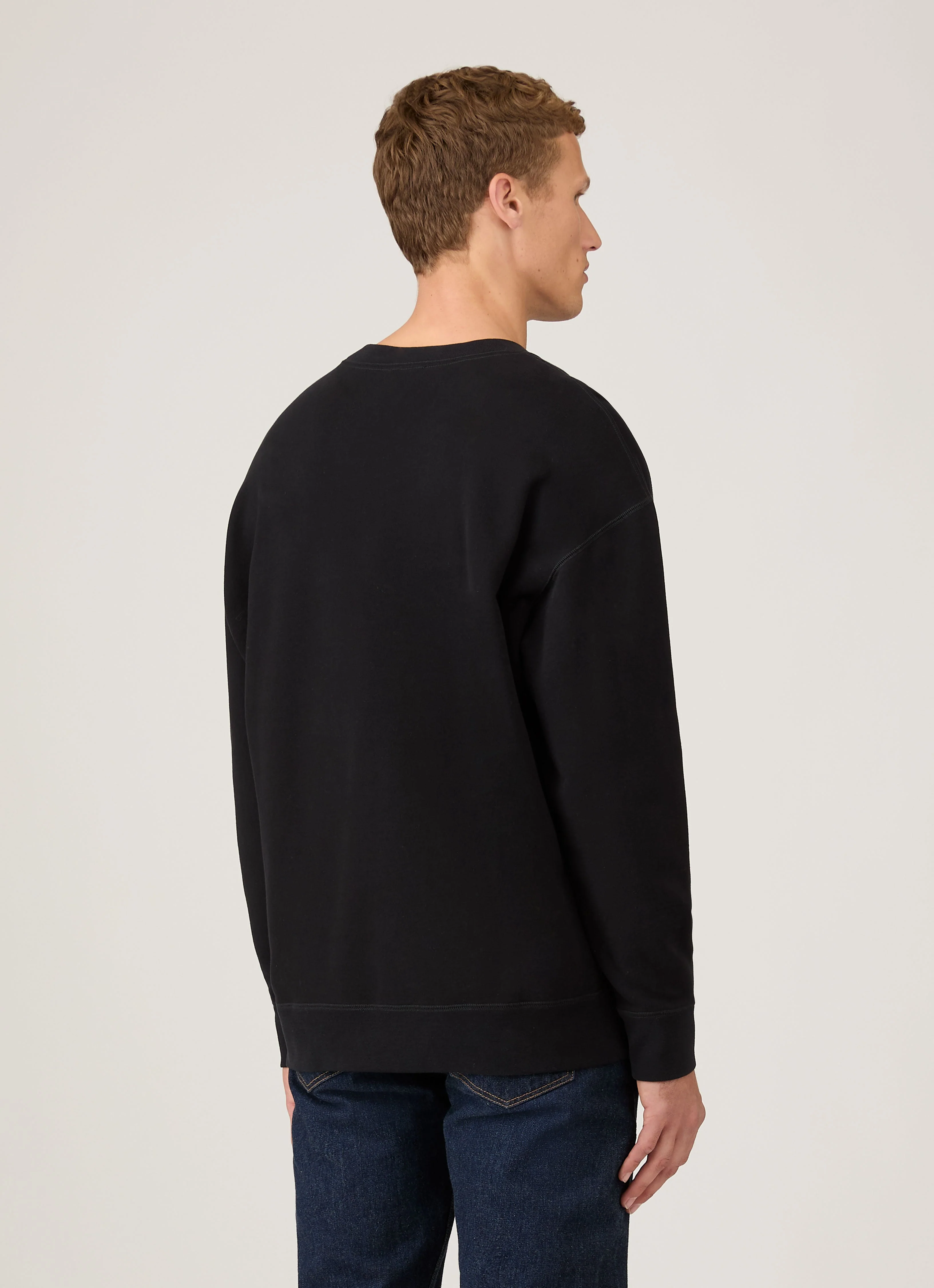 Men's Oversized Loopback Sweatshirt in Black - Image 5