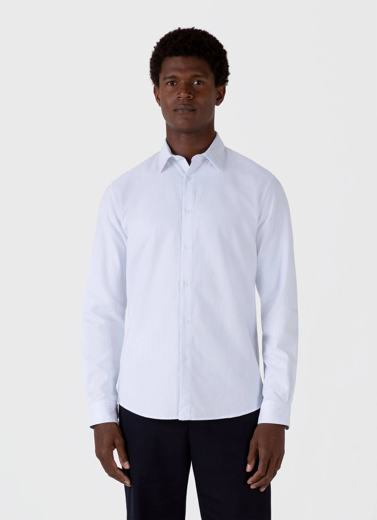 Men's Oxford Shirt in Light Blue/White - Image 2