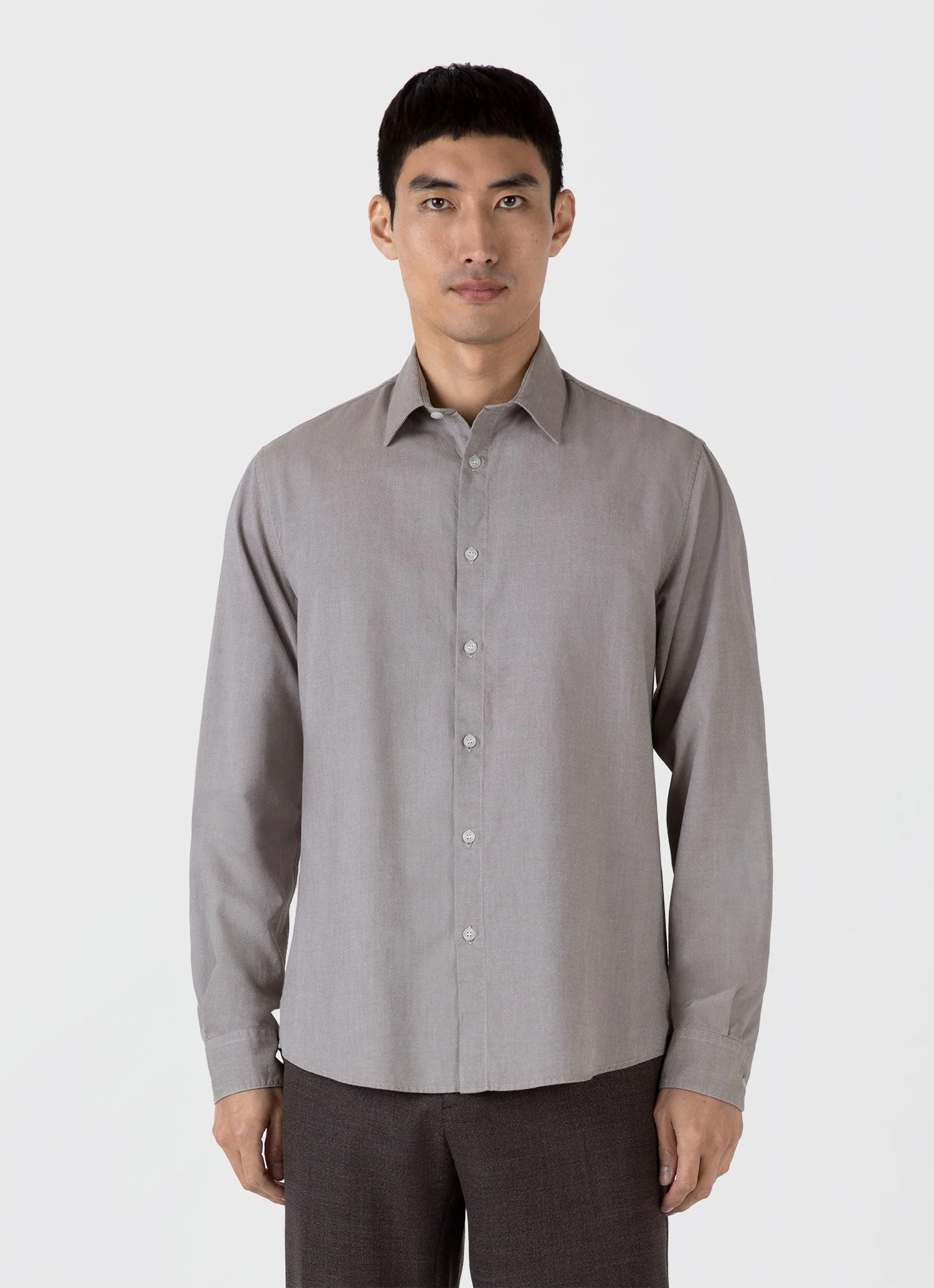 Men's Oxford Shirt in Light Khaki - Image 2