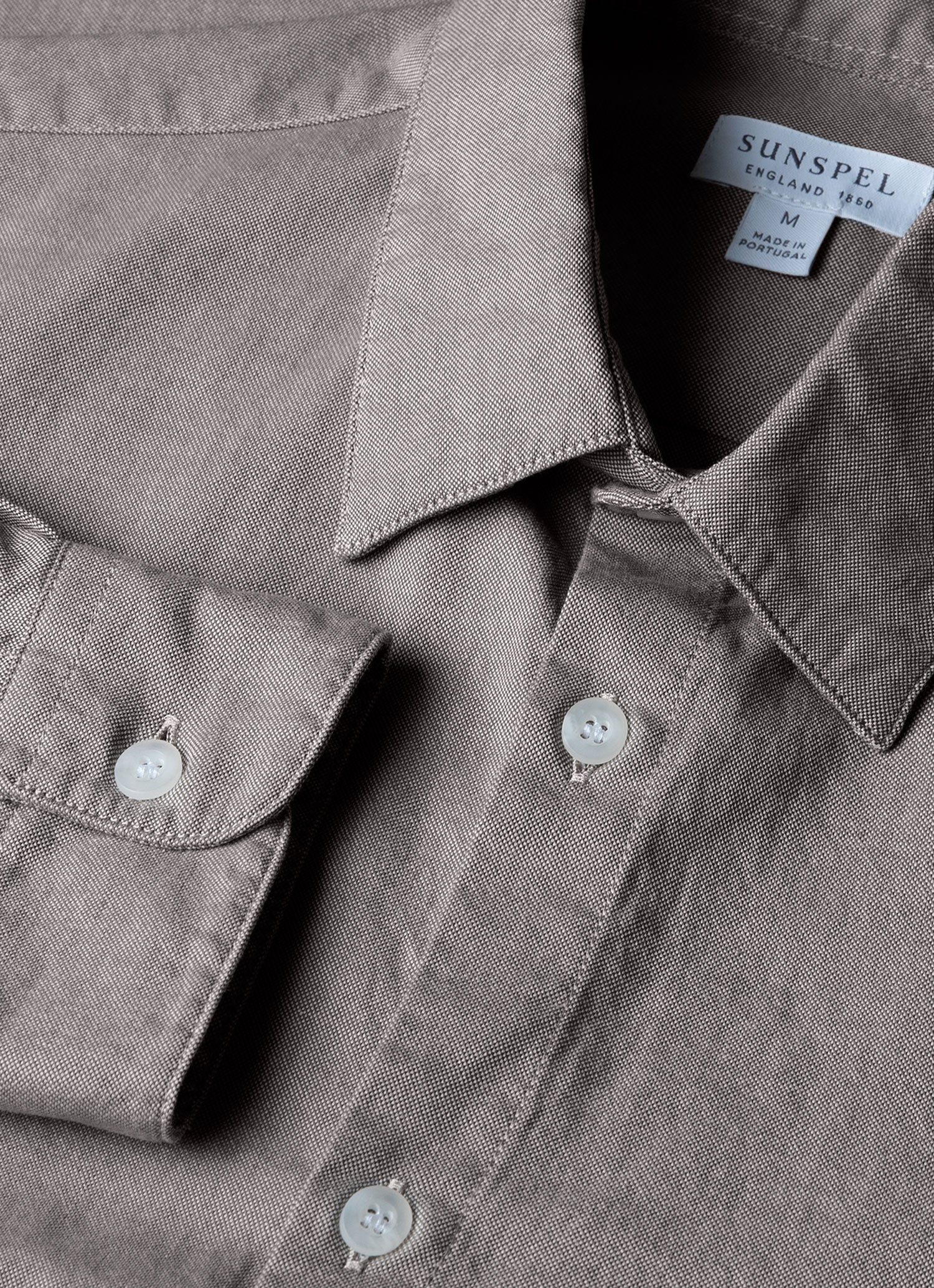 Men's Oxford Shirt in Light Khaki - Image 4