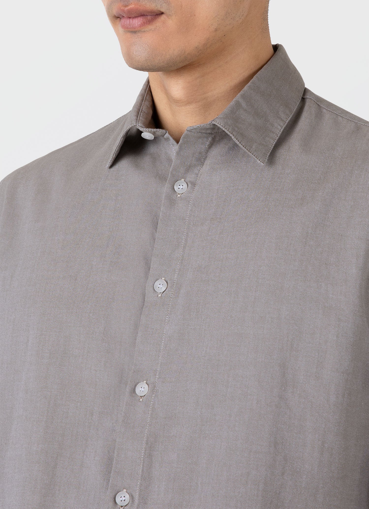 Men's Oxford Shirt in Light Khaki - Image 6