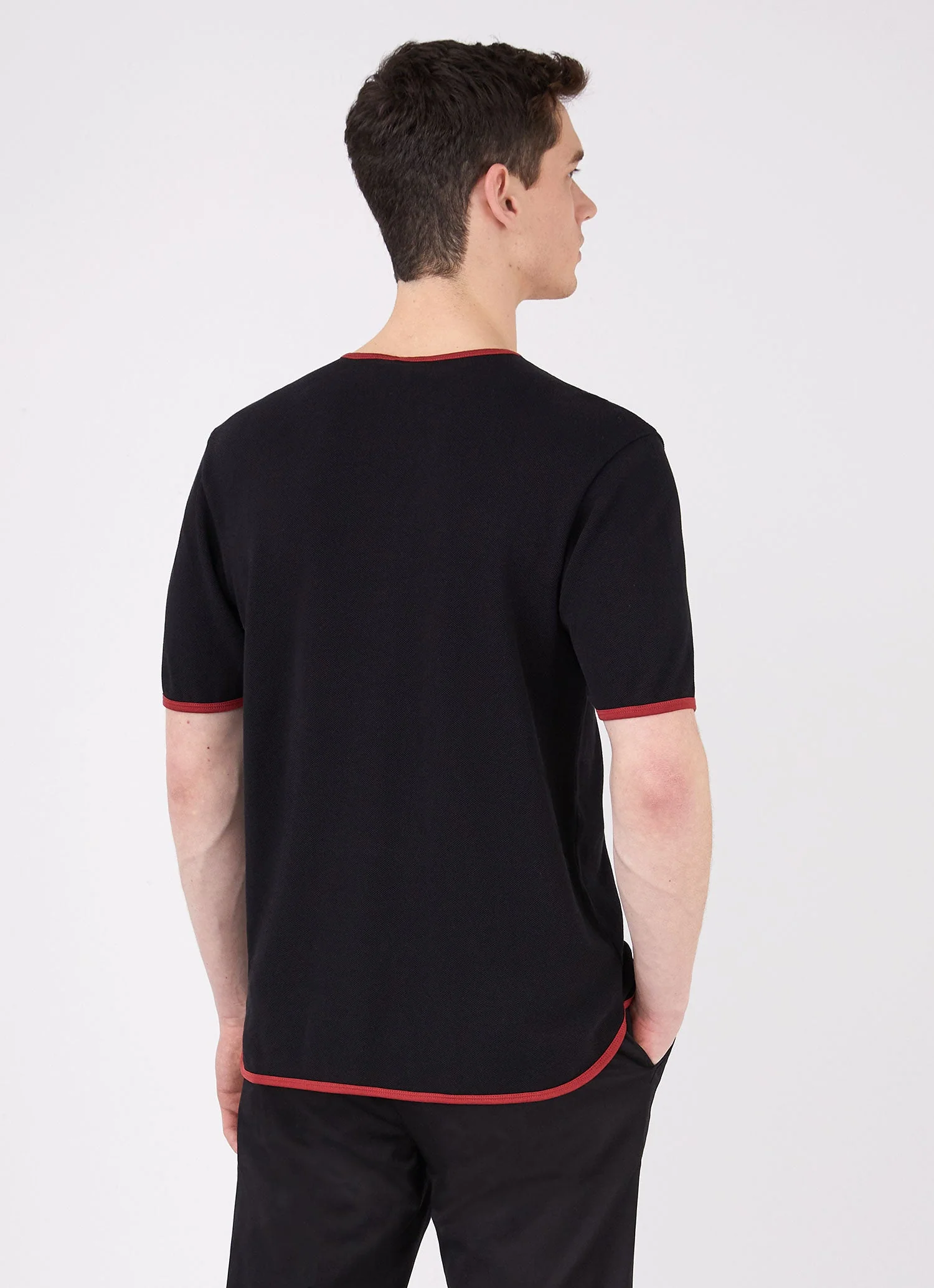 Men's Paul Weller College Henley in Black - Image 4
