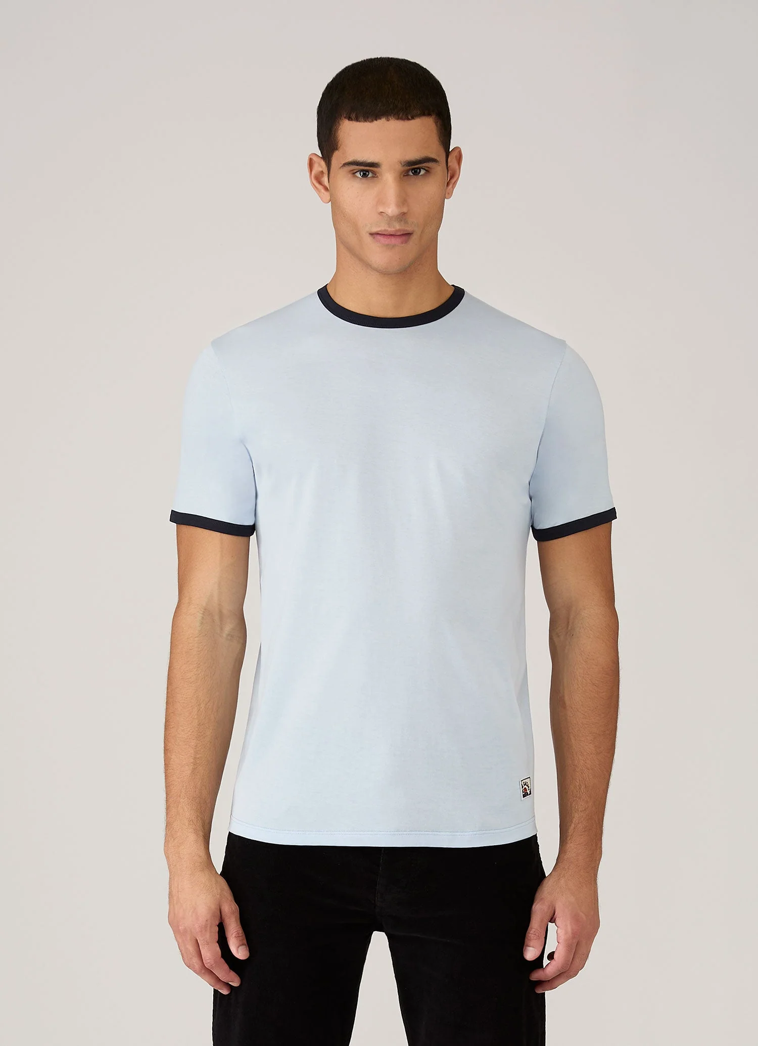 Men's Sunspel x Paul Weller Ringer T-shirt in Ice Blue - Image 2