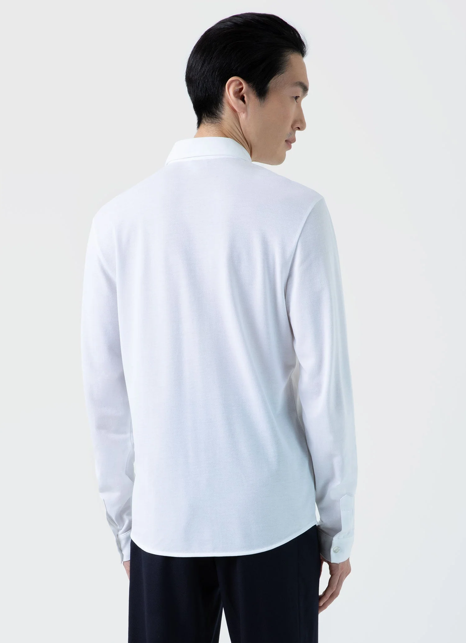 Men's Piqué Shirt in White - Image 4