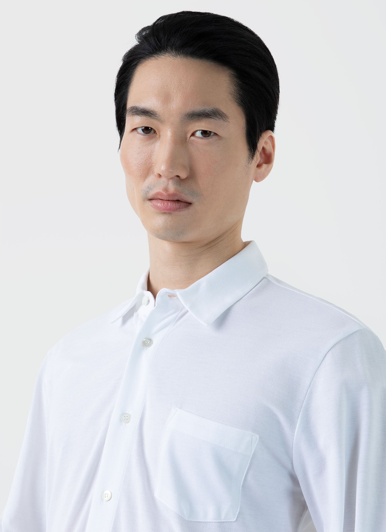 Men's Piqué Shirt in White - Image 5