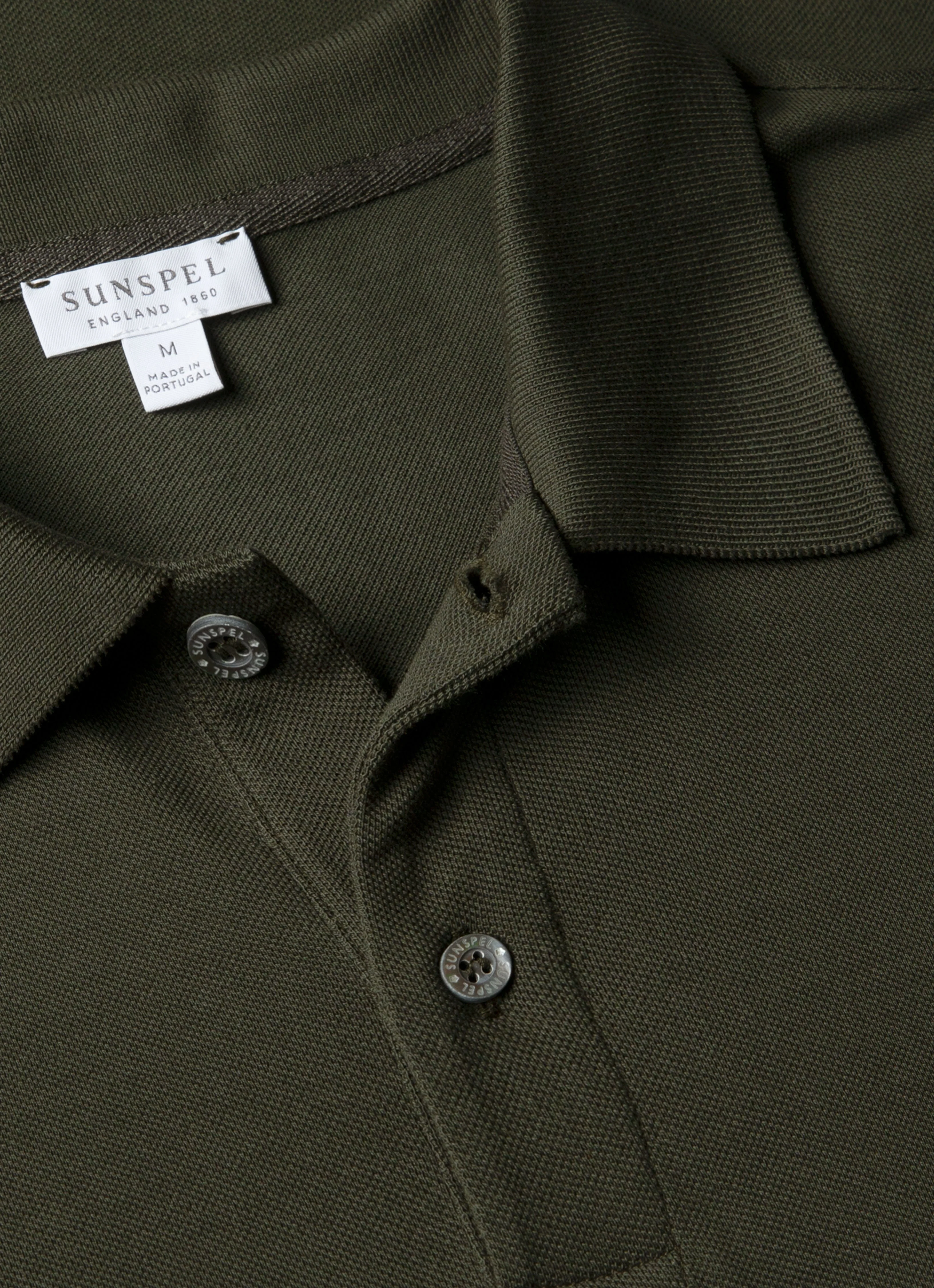 Men's Piqué Polo Shirt in Dark Green - Image 4