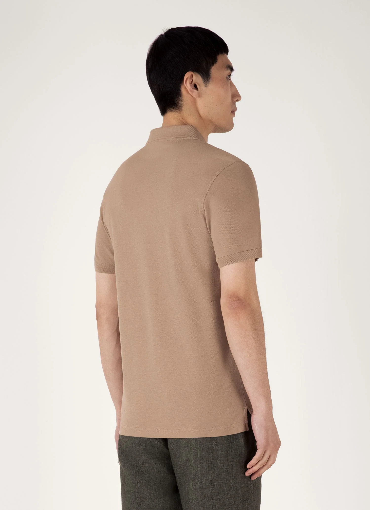 Men's Piqué Polo Shirt in Dune - Image 5