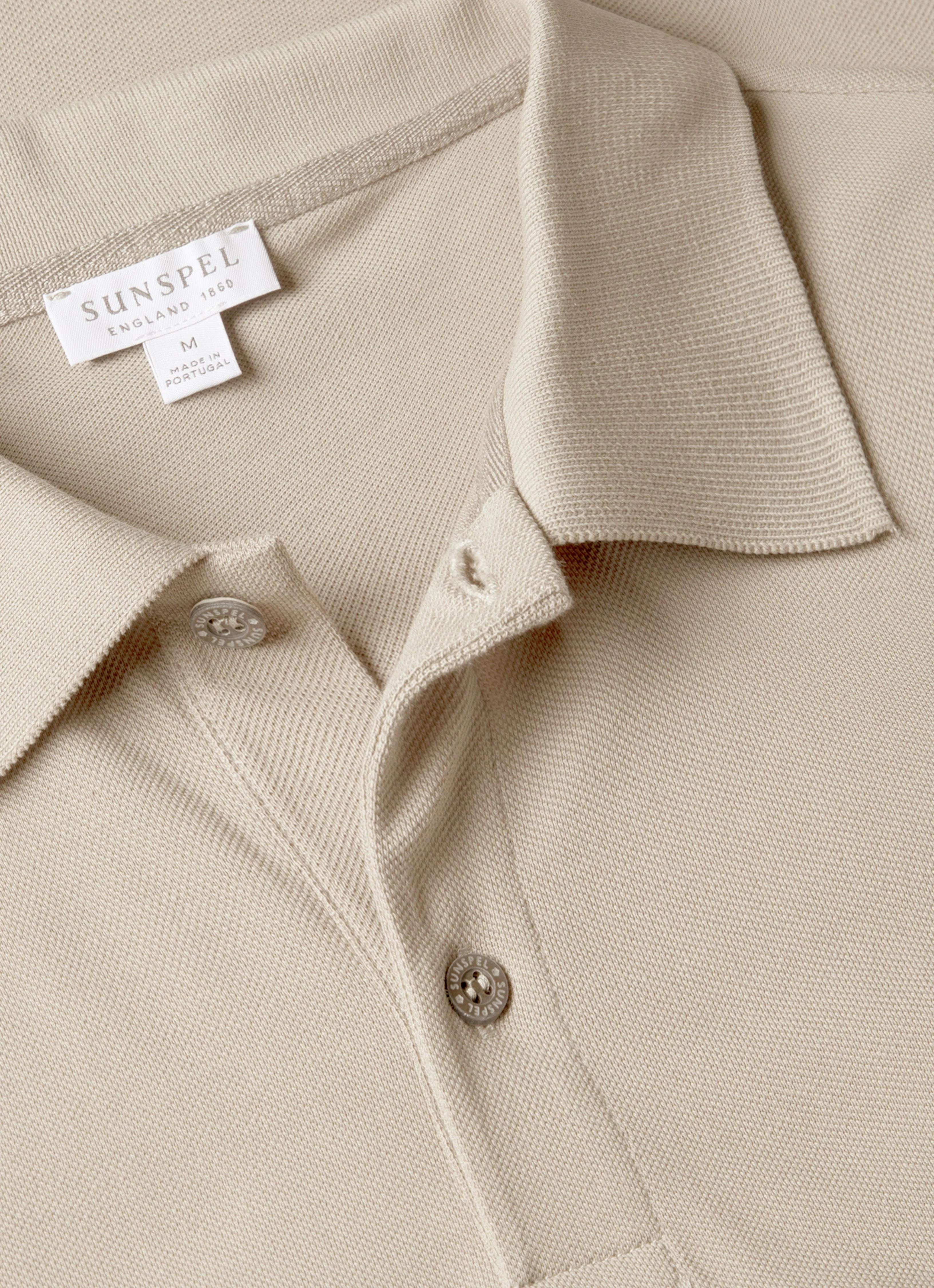 Men's Piqué Polo Shirt in Fog - Image 4