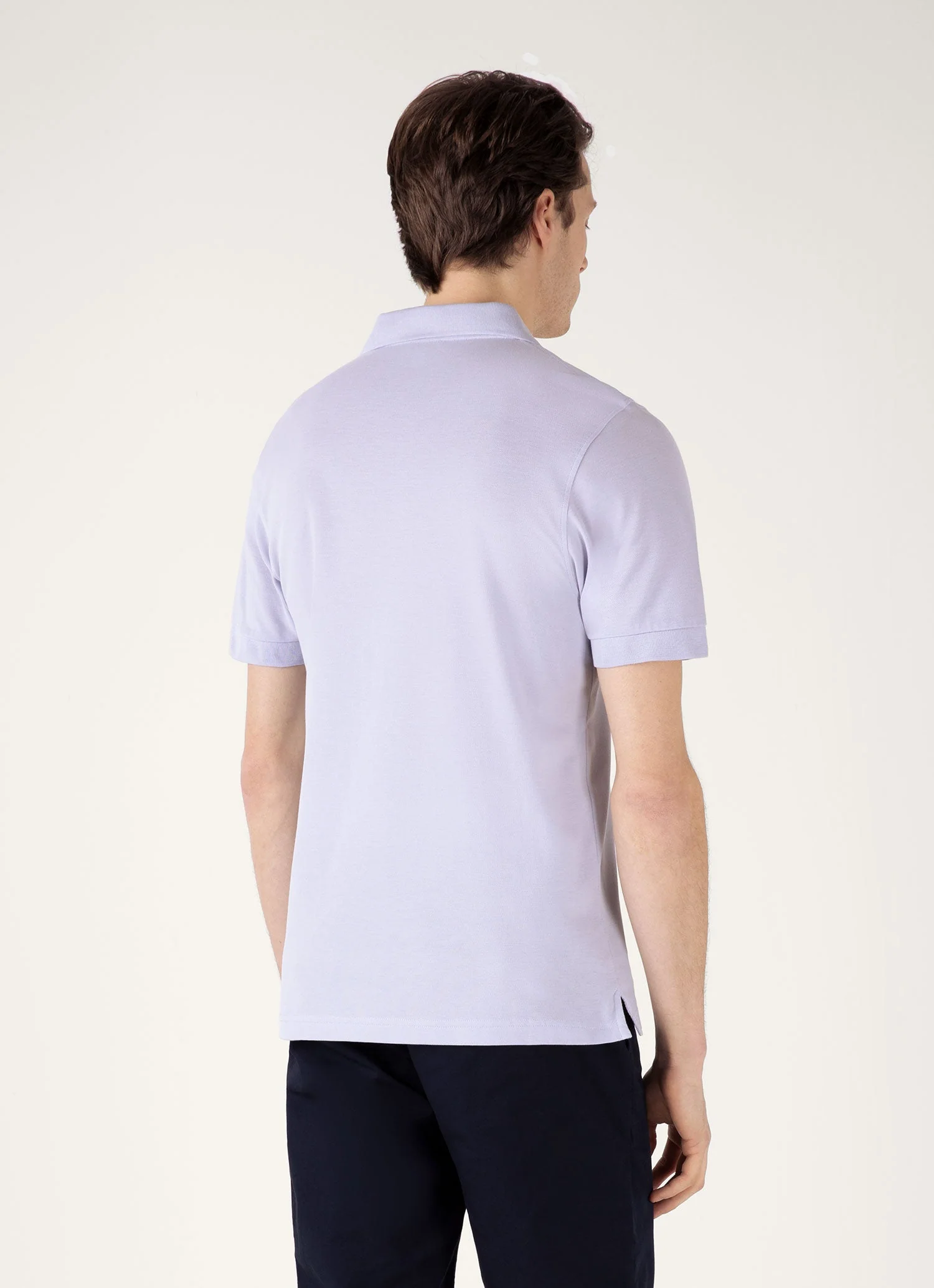 Men's Piqué Polo Shirt in Pale Lilac - Image 5