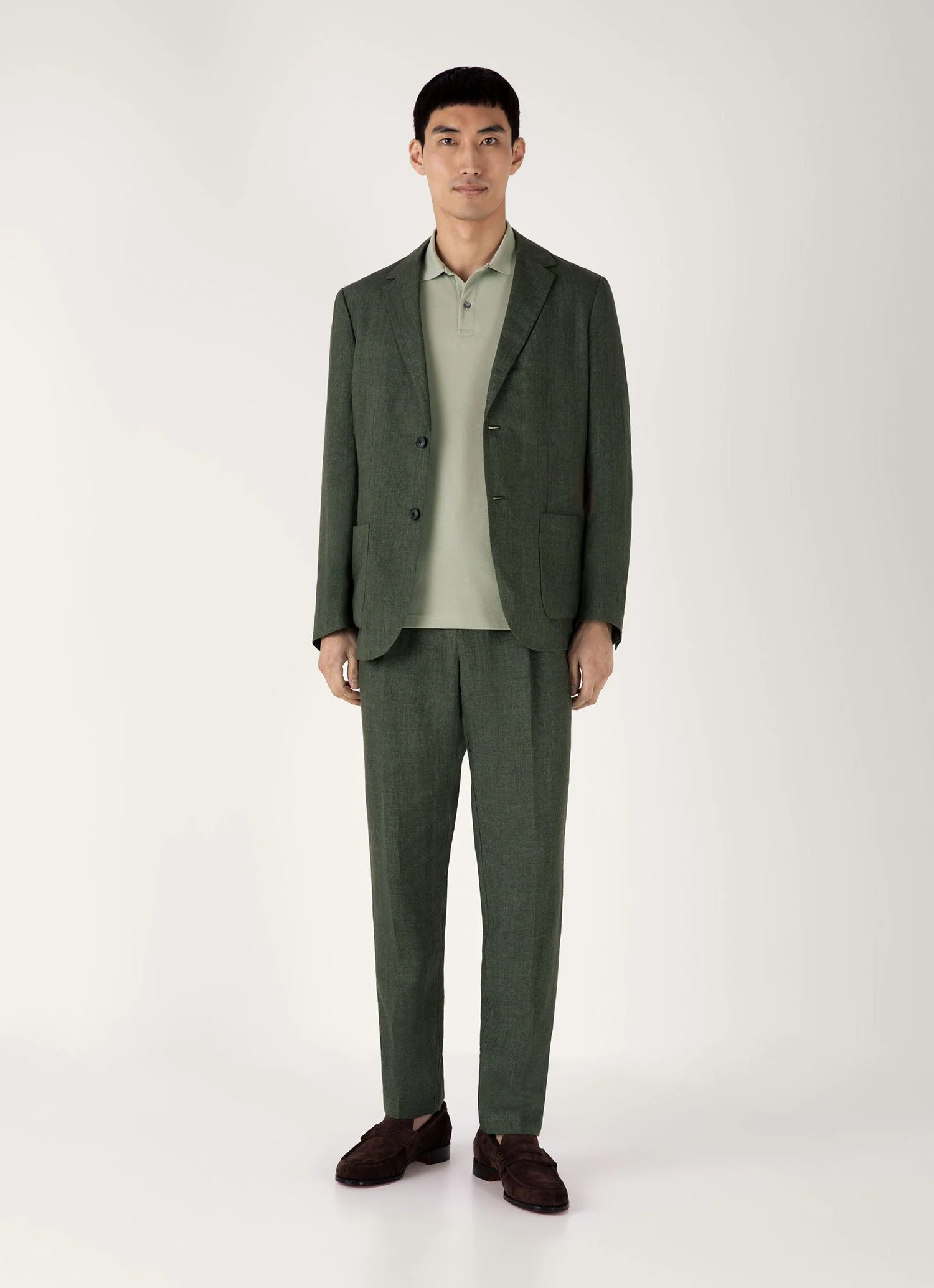 Men's Piqué Polo Shirt in Pastel Green - Image 3