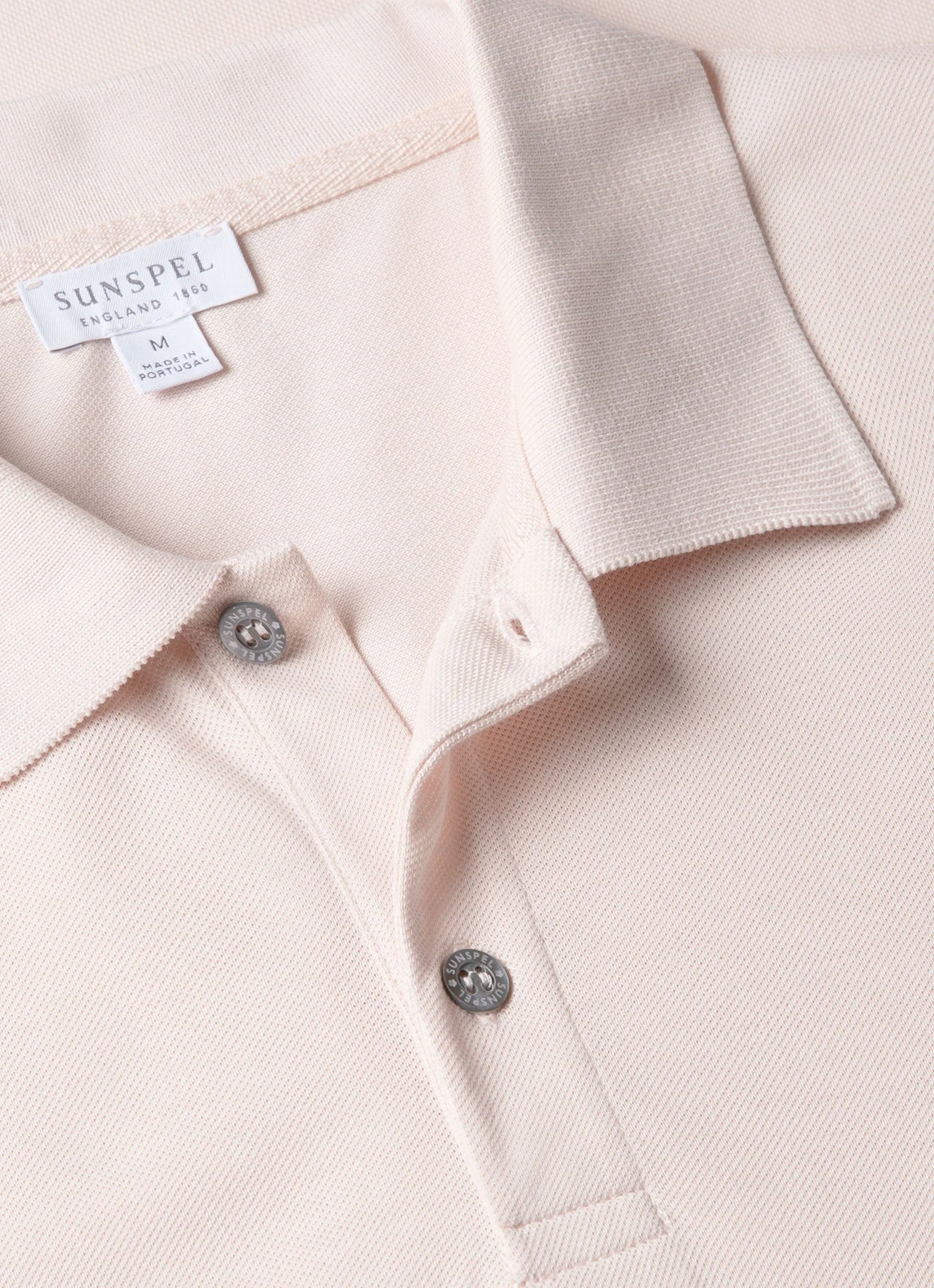 Men's Piqué Polo Shirt in Pastel Pink - Image 4