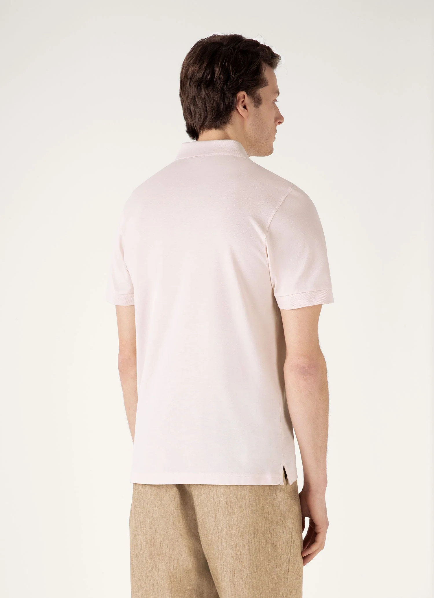 Men's Piqué Polo Shirt in Pastel Pink - Image 5