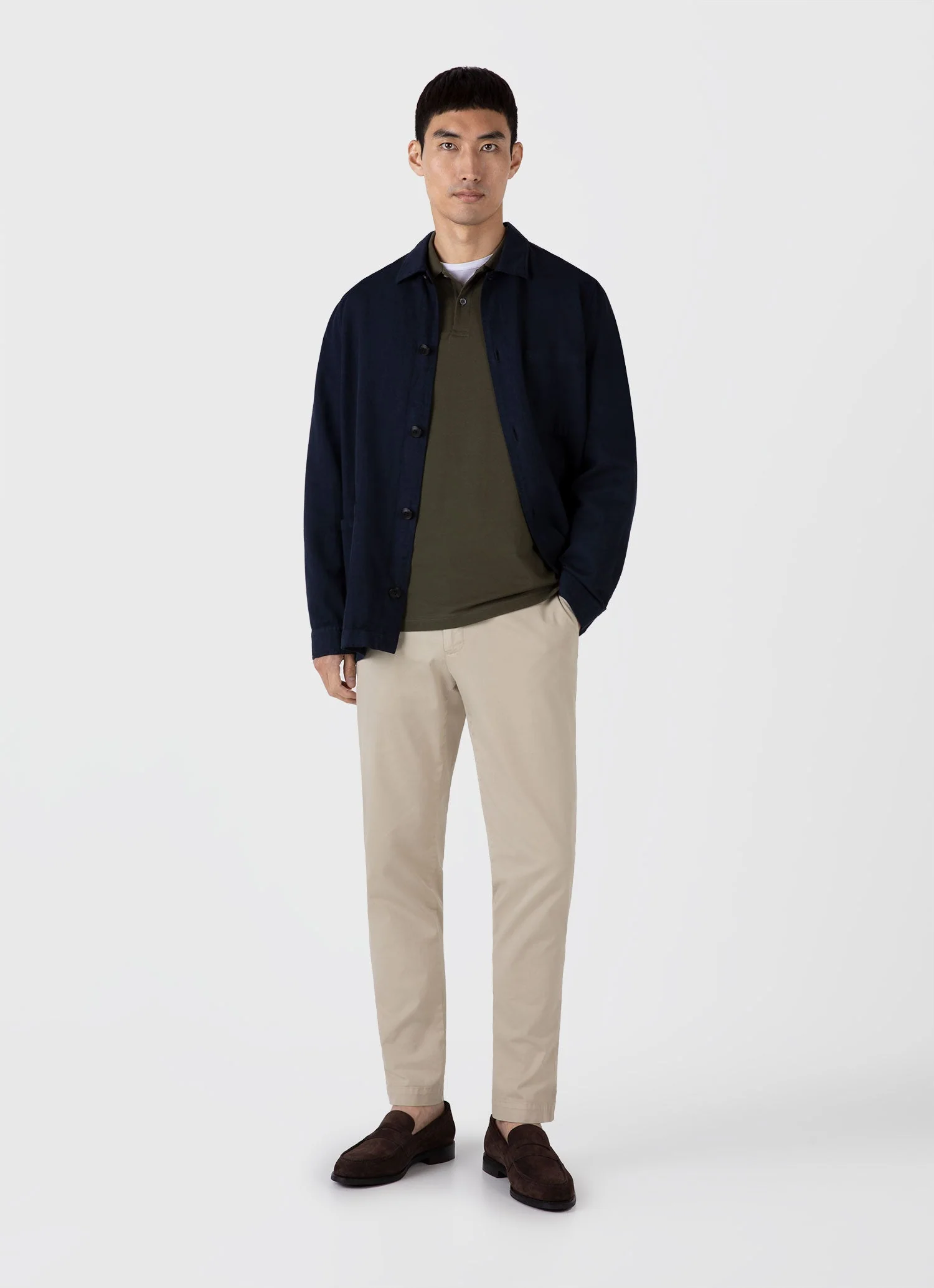 Men's Piqué Polo Shirt in Pine Green - Image 3