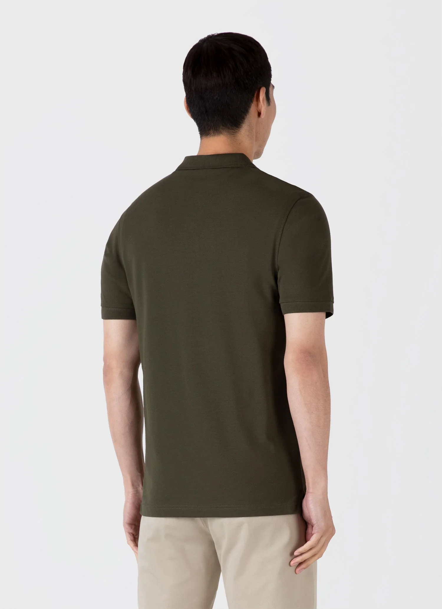 Men's Piqué Polo Shirt in Pine Green - Image 5
