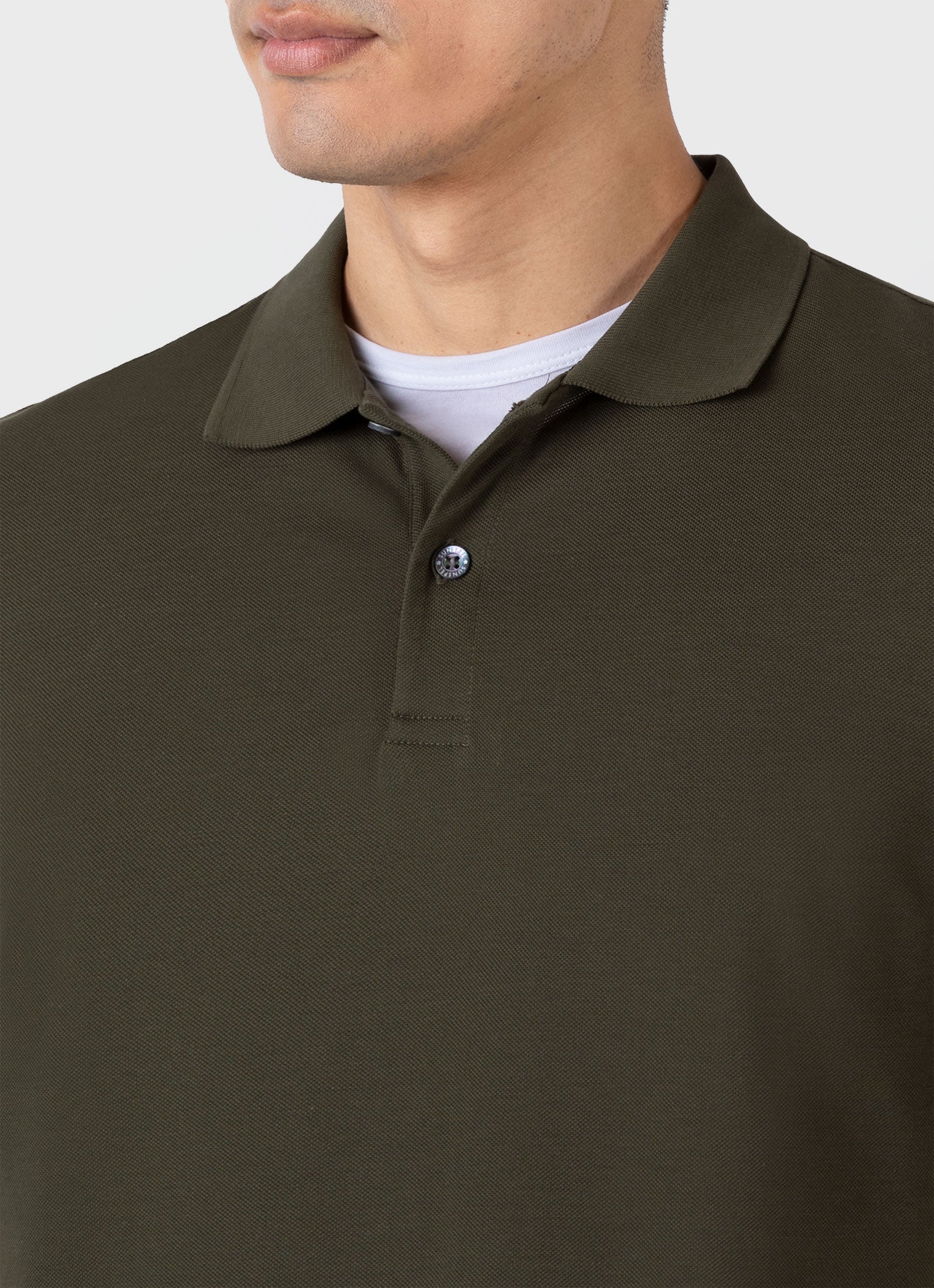 Men's Piqué Polo Shirt in Pine Green - Image 6