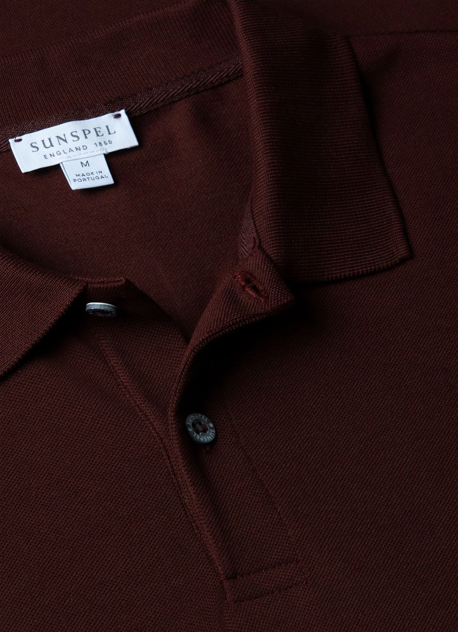Men's Piqué Polo Shirt in Raisin - Image 4