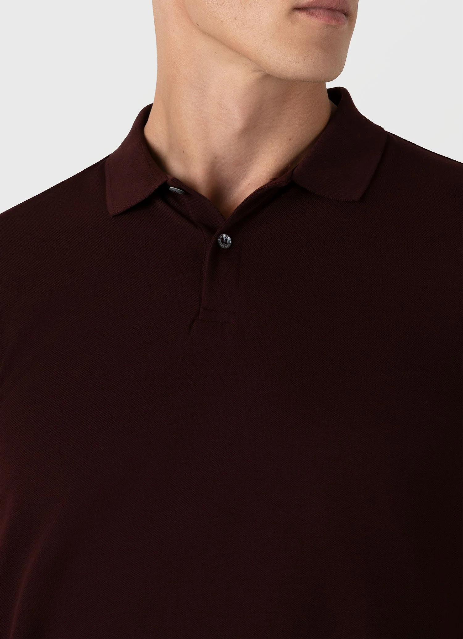 Men's Piqué Polo Shirt in Raisin - Image 6