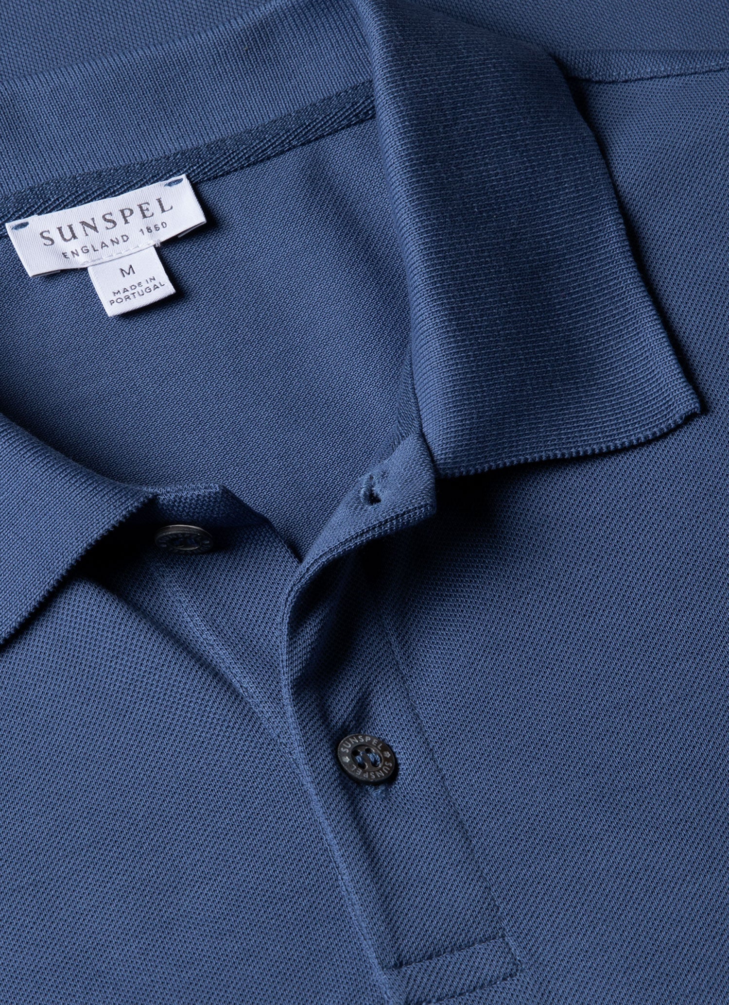 Men's Piqué Polo Shirt in Soft Denim - Image 4