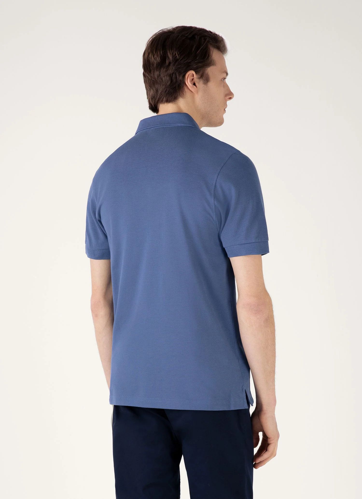 Men's Piqué Polo Shirt in Soft Denim - Image 5