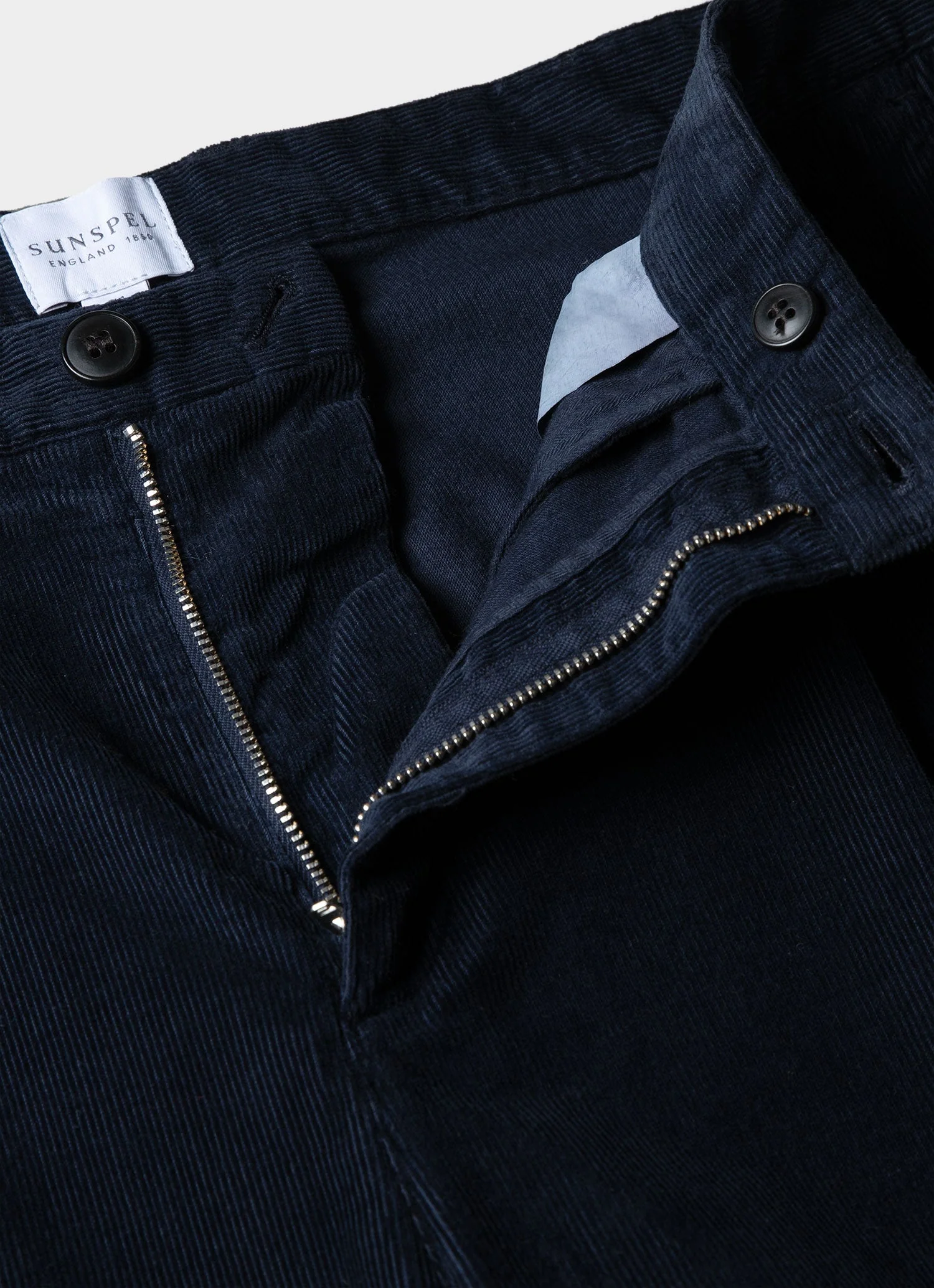Men's Pleated Corduroy Trouser in Navy - Image 4