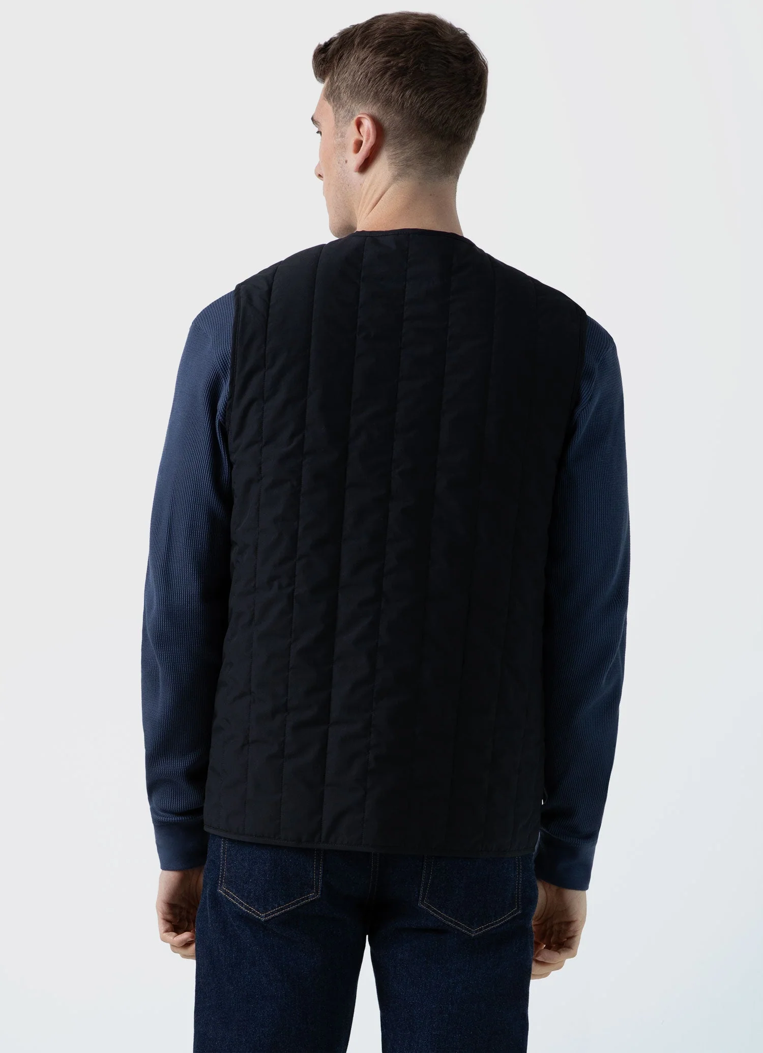 Men's Quilted Liner Gilet in Black - Image 5