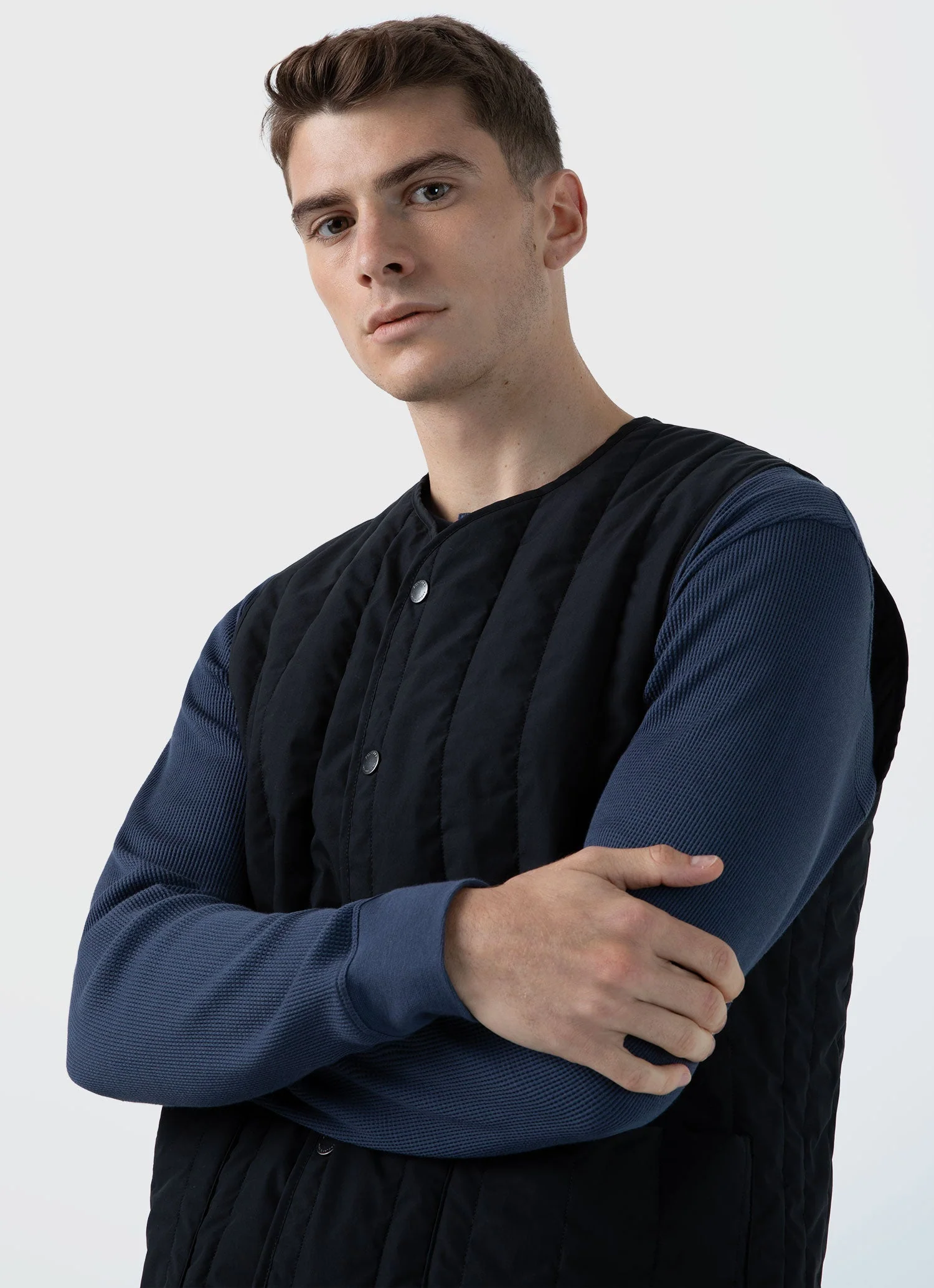 Men's Quilted Liner Gilet in Black - Image 6