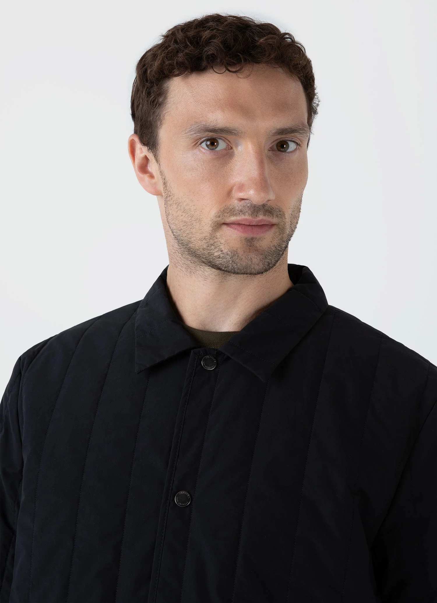 Men's Quilted Twin Pocket Jacket in Black - Image 6