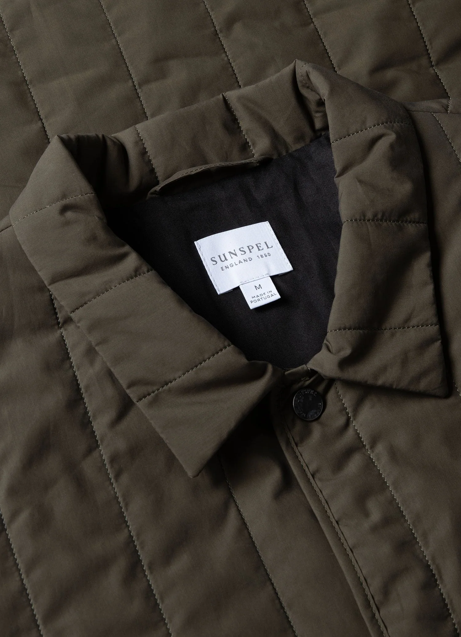 Men's Quilted Twin Pocket Jacket in Dark Olive - Image 4