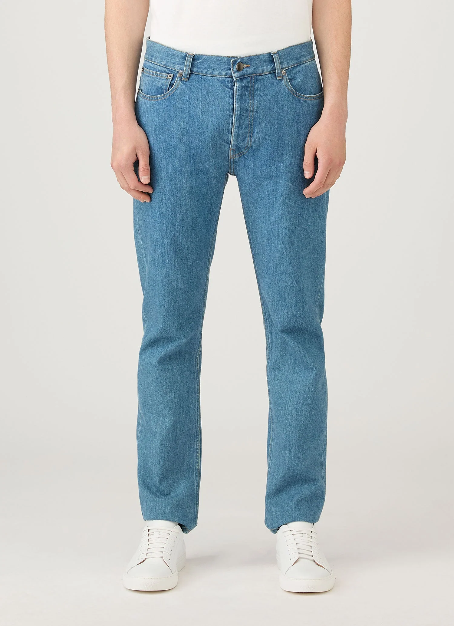 Men's Regular Fit Jeans in Mid Wash Denim - Image 2
