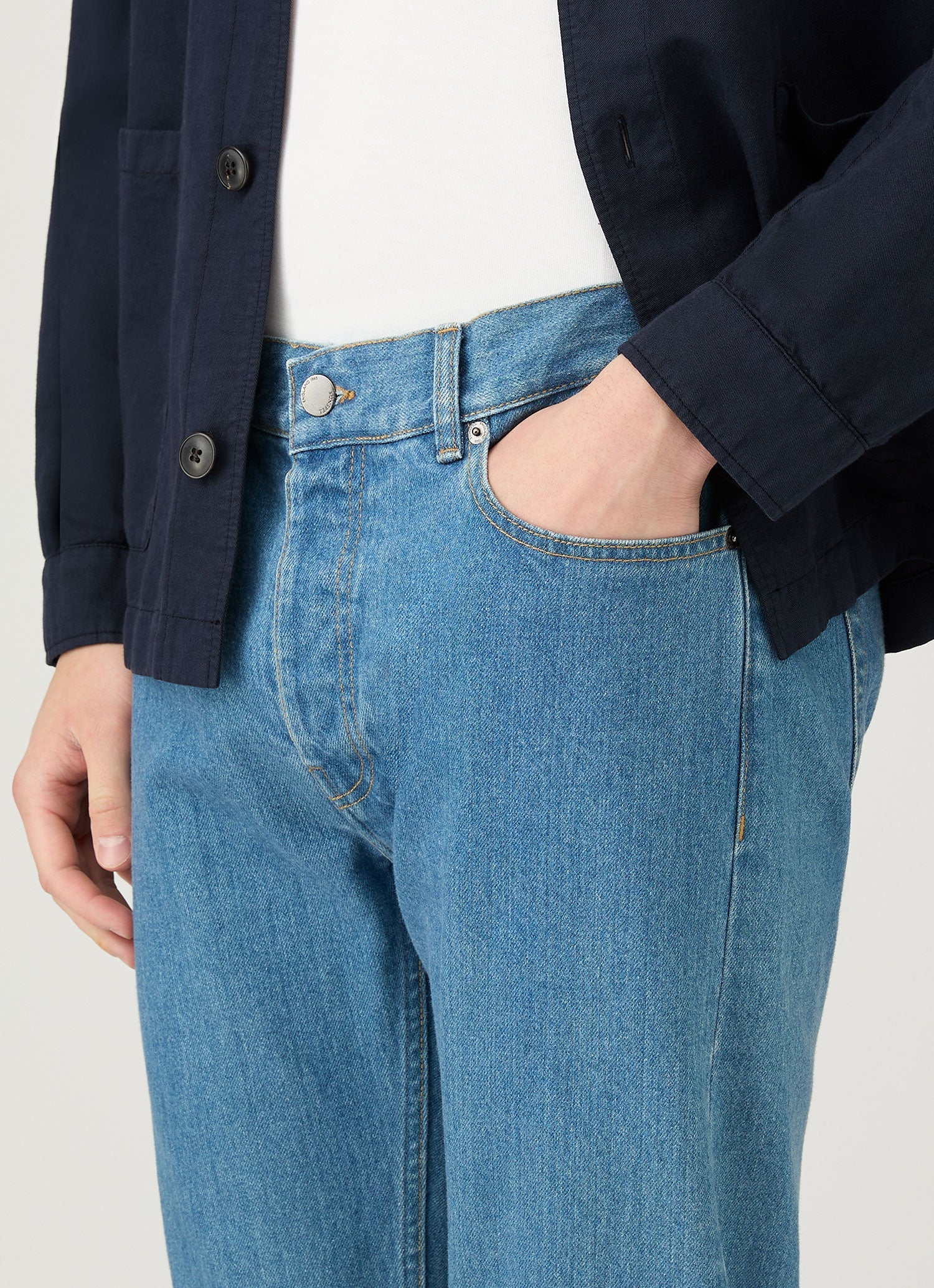 Men's Regular Fit Jeans in Mid Wash Denim - Image 6