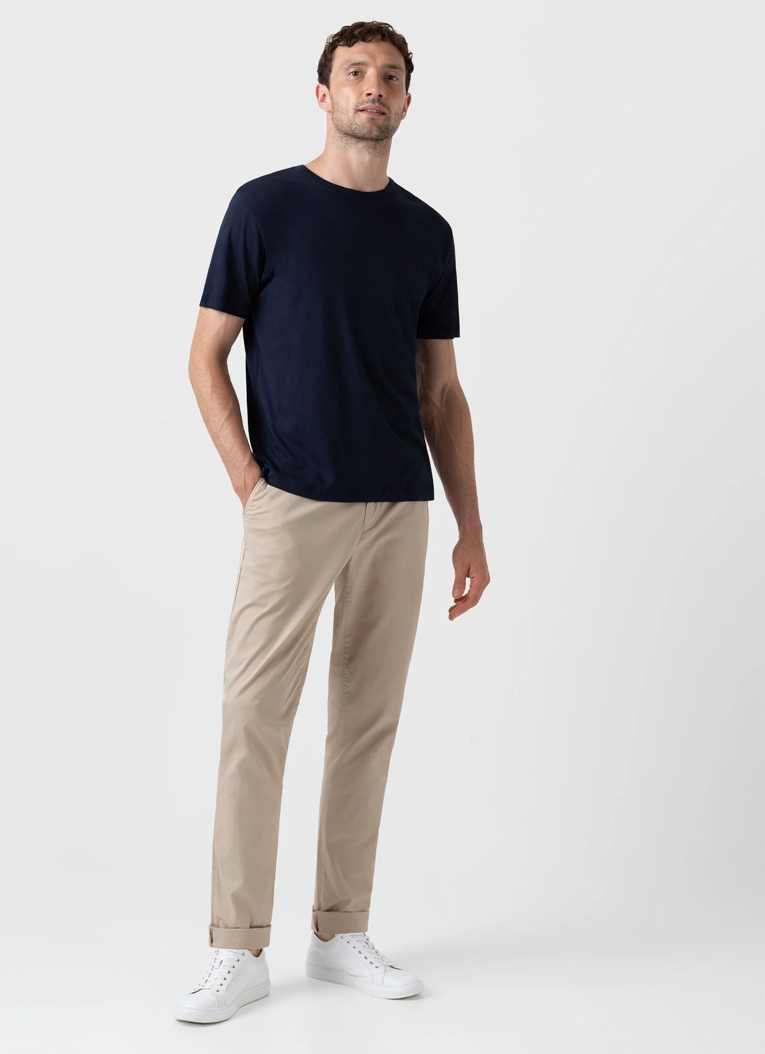 Men's Regular Fit Stretch Chino in Light Stone - Image 2