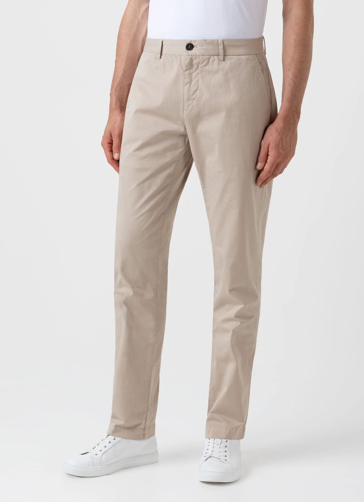 Men's Regular Fit Stretch Chino in Light Stone - Image 3