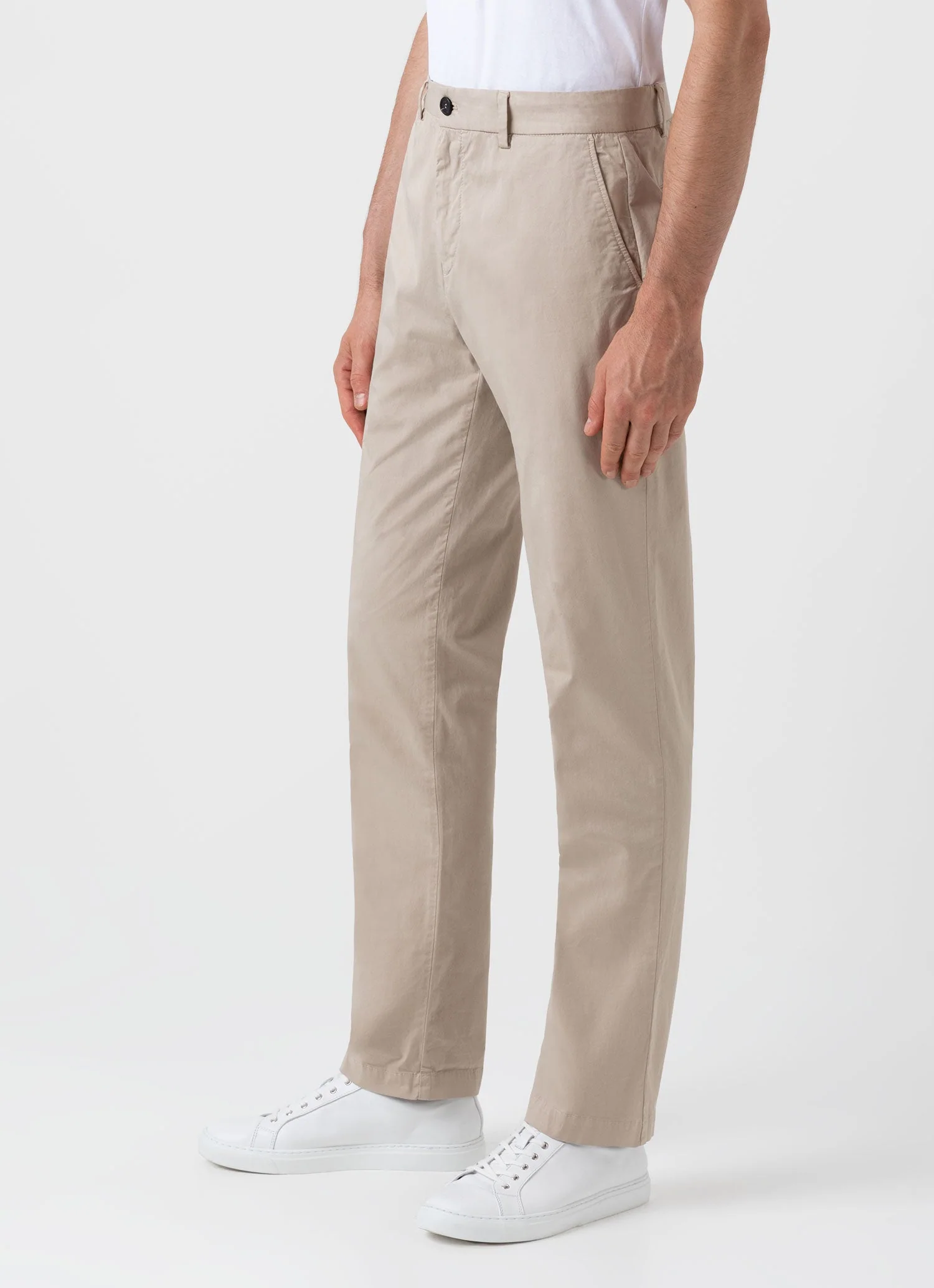 Men's Regular Fit Stretch Chino in Light Stone - Image 6