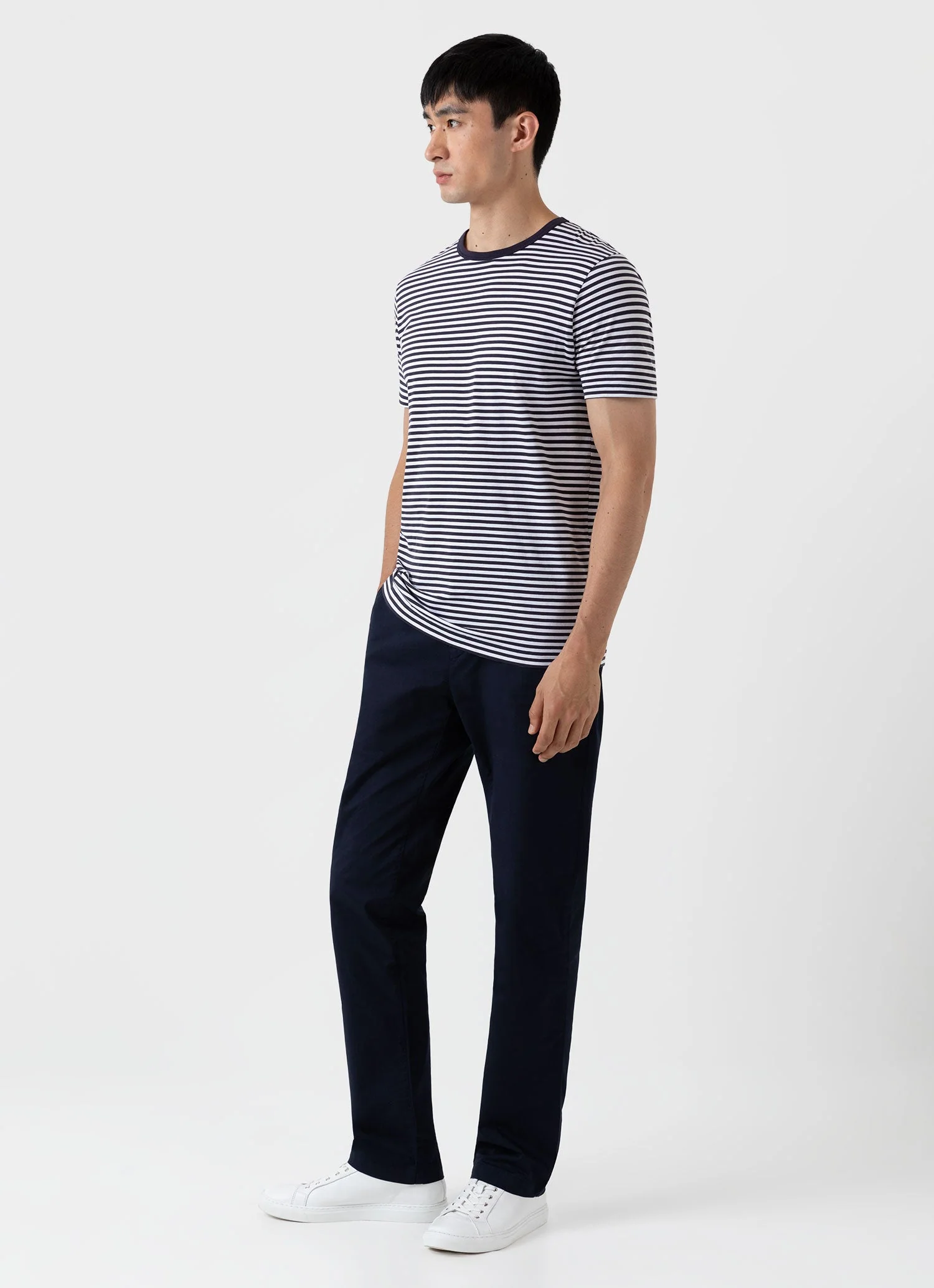 Men's Regular Fit Stretch Chino in Navy - Image 2